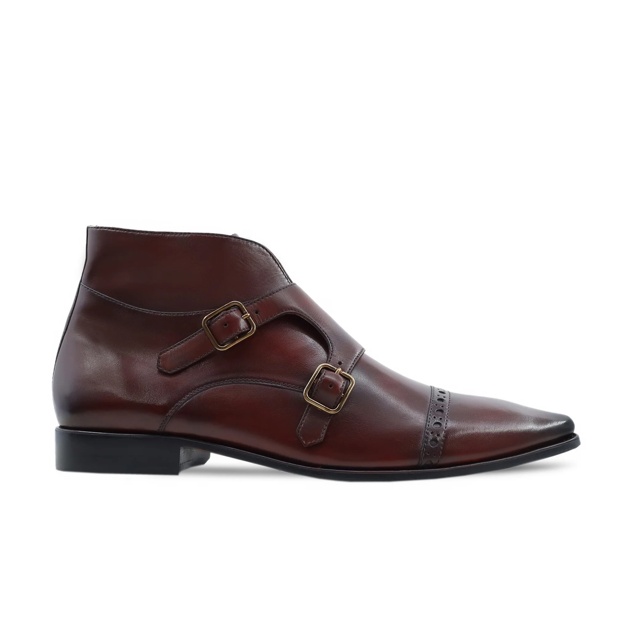Arhus - Men's Oxblood Calf Leather Double Monkstrap Boot - Image 2