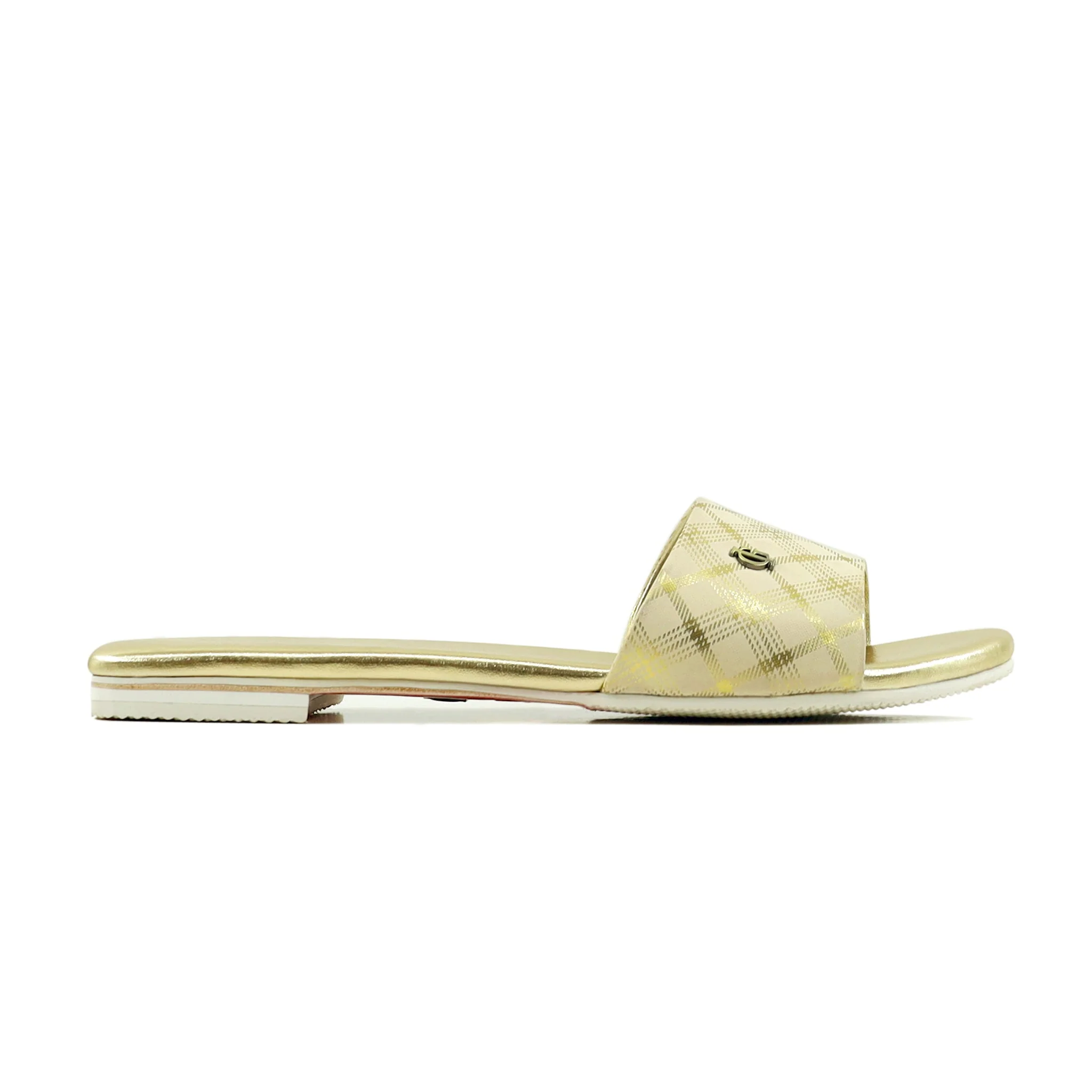 Abbie - Women's Beige and Golden Slipper - Image 2