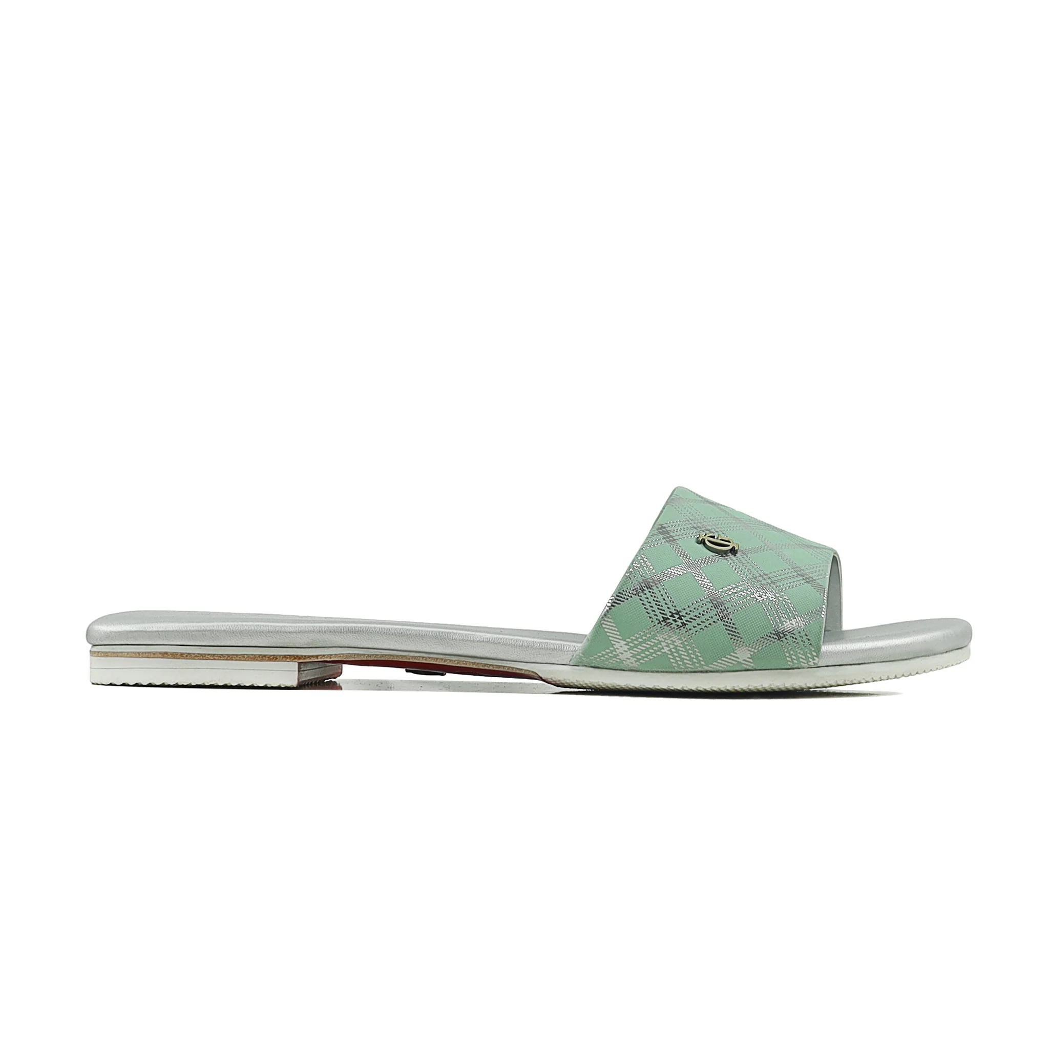 Abbie - Women's Green and Silver Slipper - Image 2