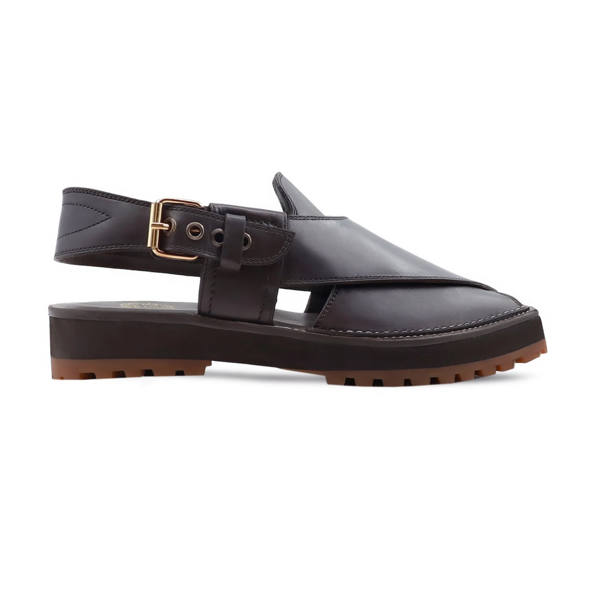 Agate - Men's Dark Brown Calf Leather Sandal - Image 2