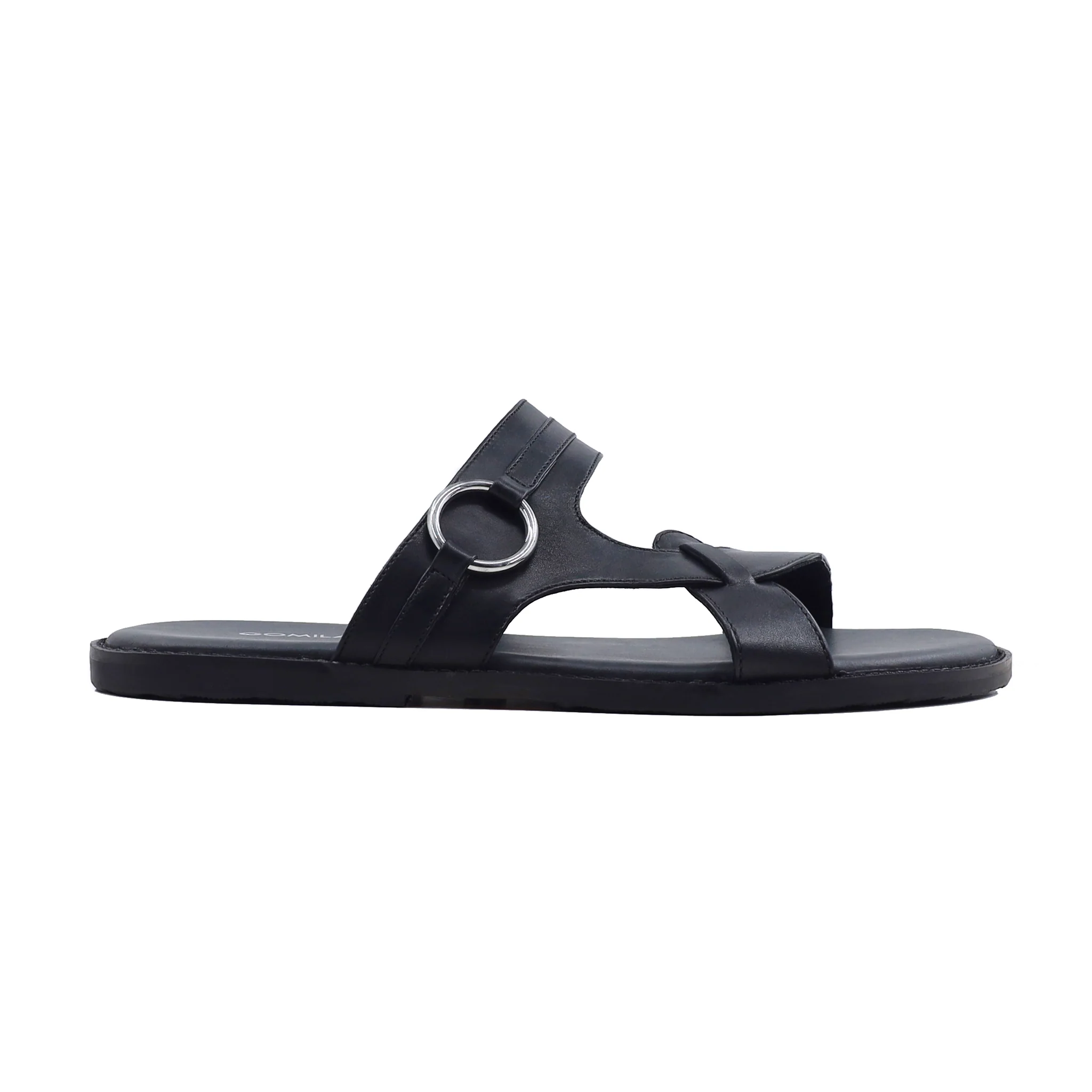 Aiden - Men's Black Calf Leather Slipper - Image 2