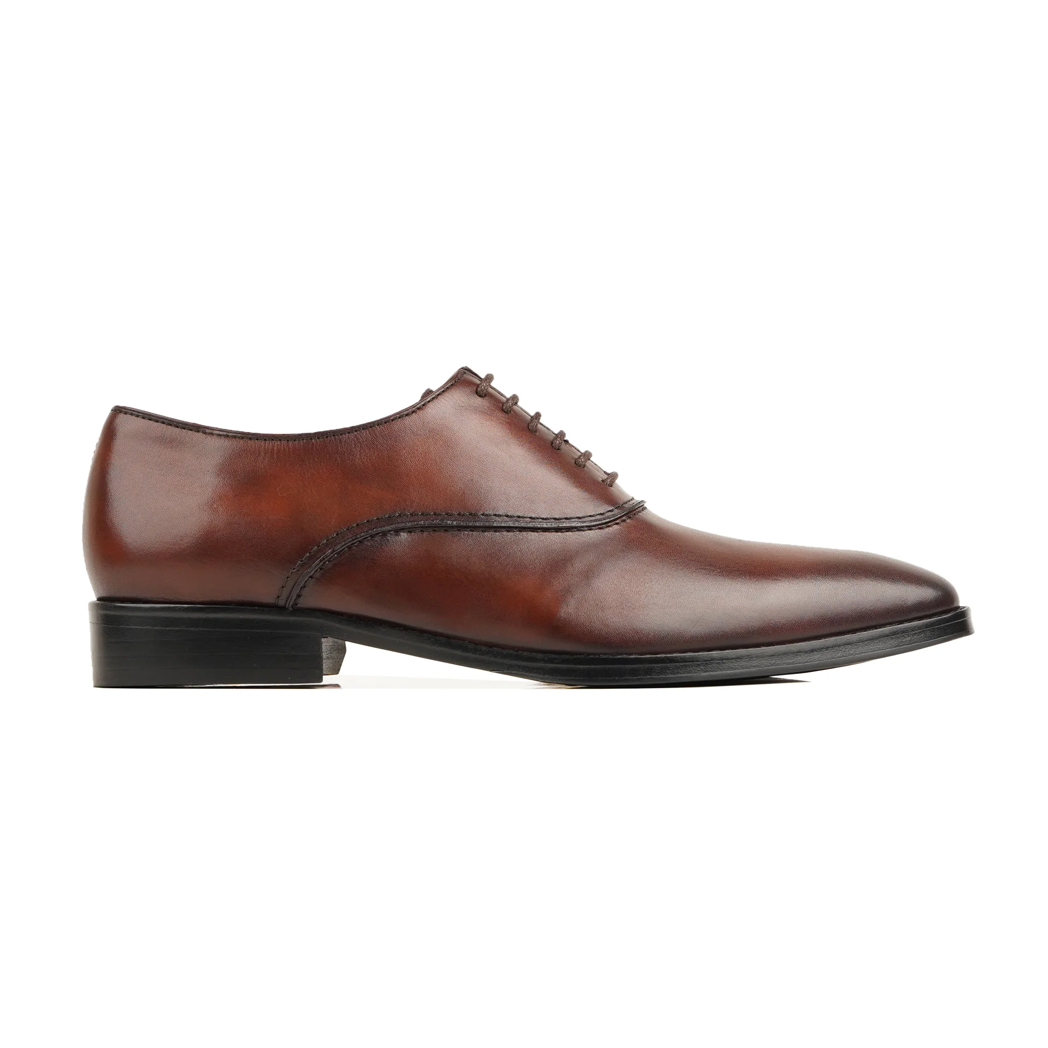 Aluin - Men's Reddish Brown Patina Calf Leather Oxford Shoe - Image 2
