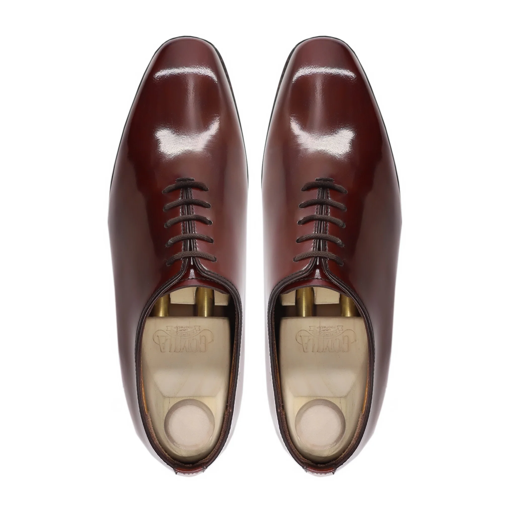 Angus - Men's Oxblood Box Leather High Shine Wholecut Shoe - Image 3