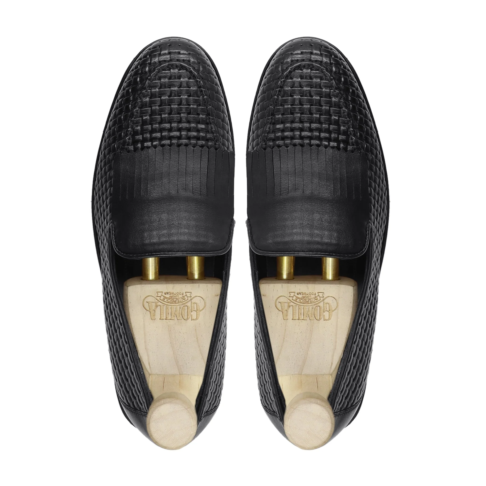 Arvid - Men's Black Calf Leather and Hand Woven Calf Leather Loafer - Image 3