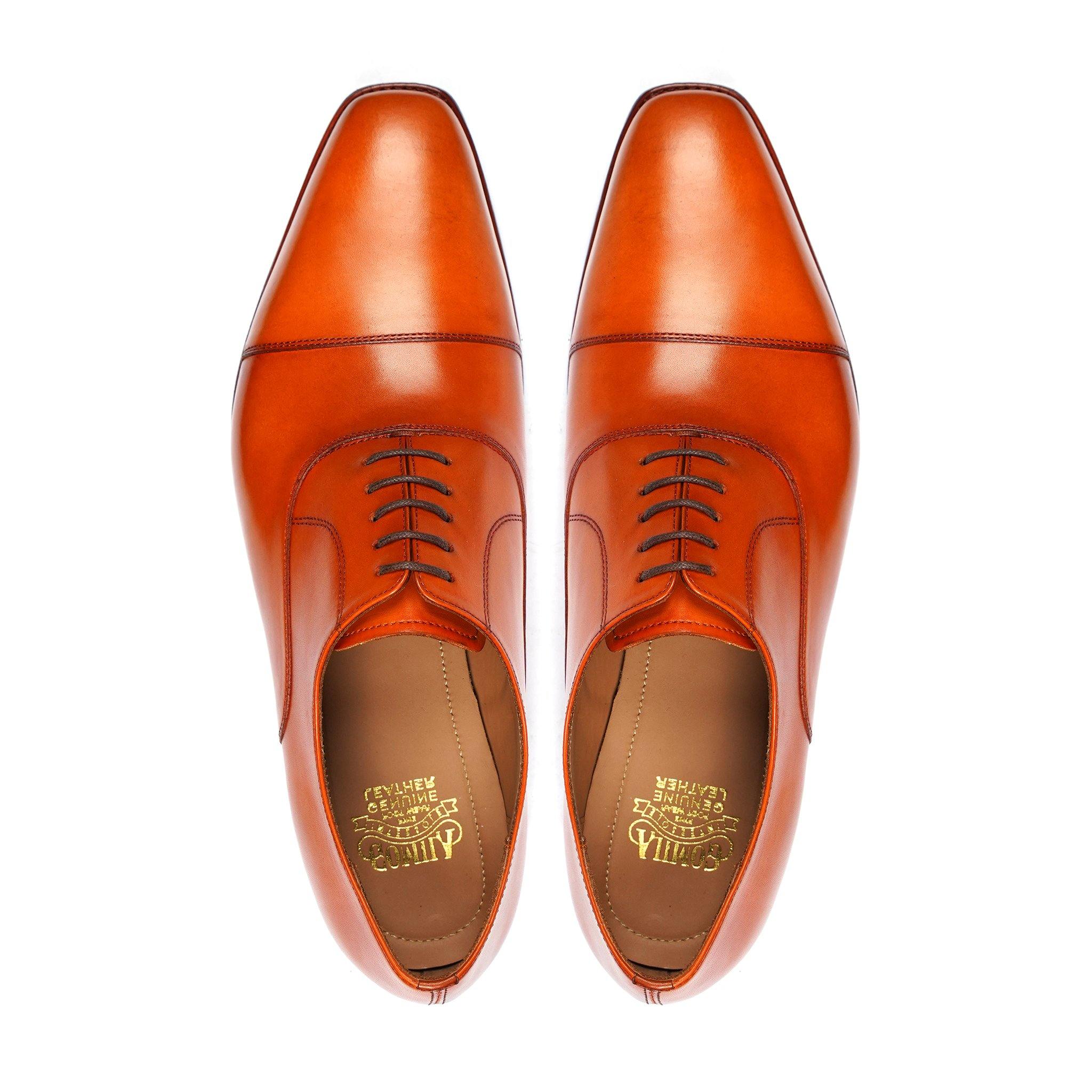 Javi - Men's Orange Tan Calf Leather Oxford Shoe - Image 3