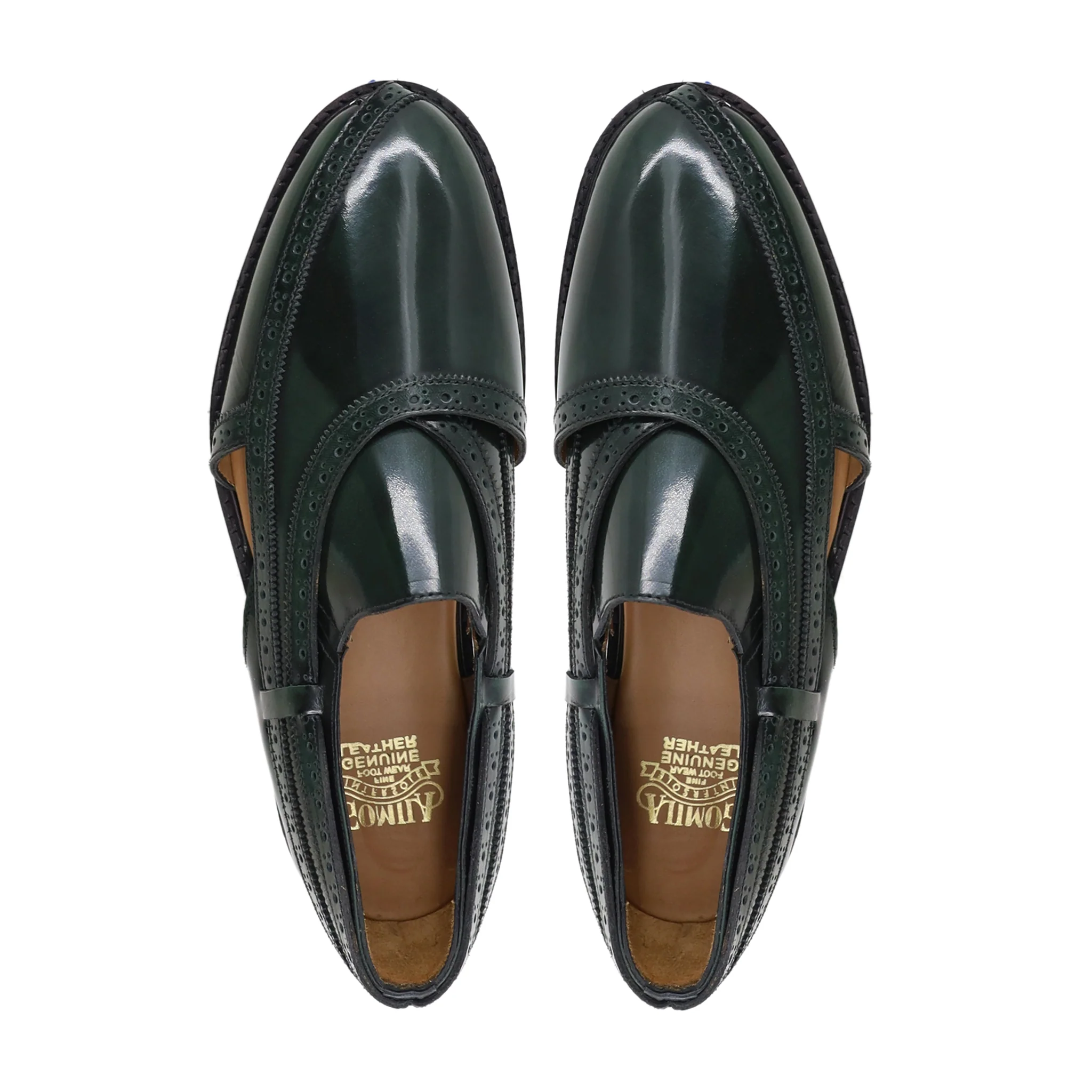 Asher - Men's Dark Green Box Leather High Shine Sandal - Image 3