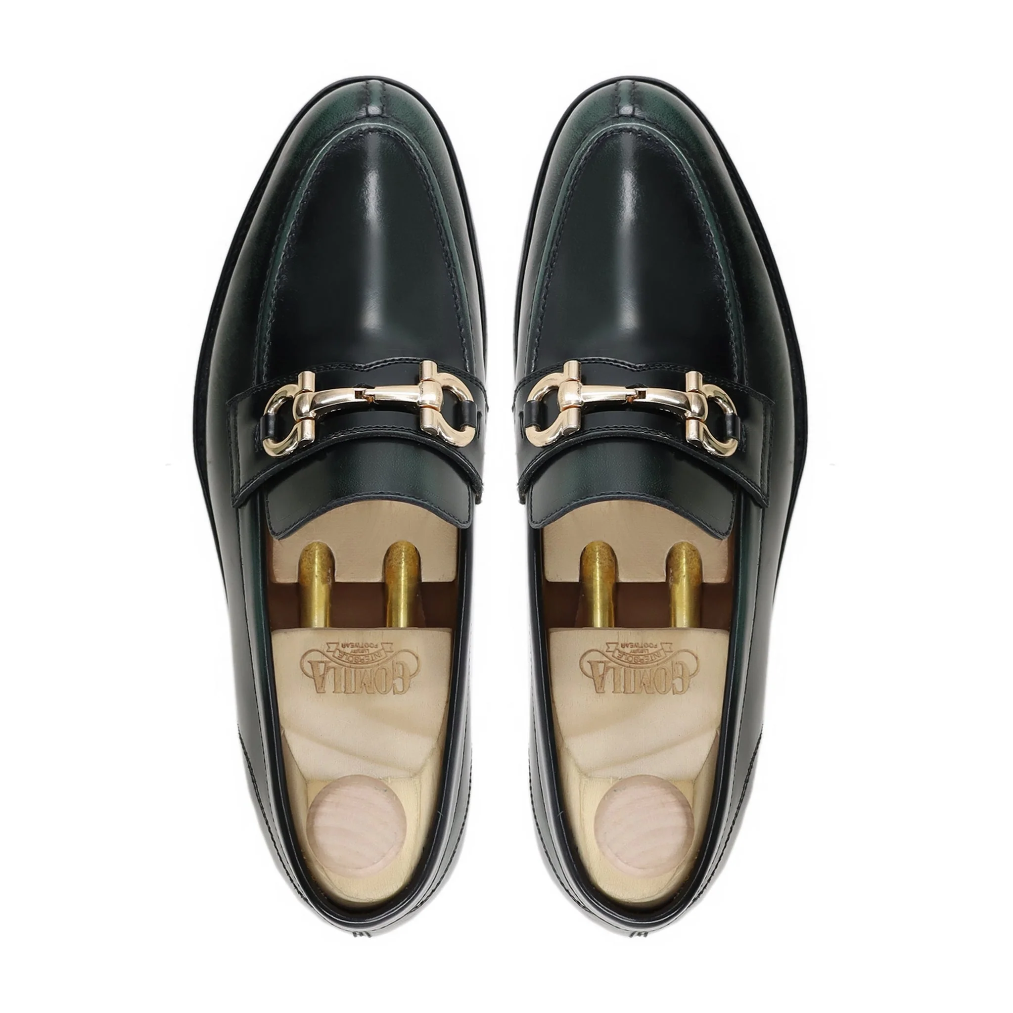 Astrid - Men's Dark Green Box Leather High Shine Loafer - Image 3