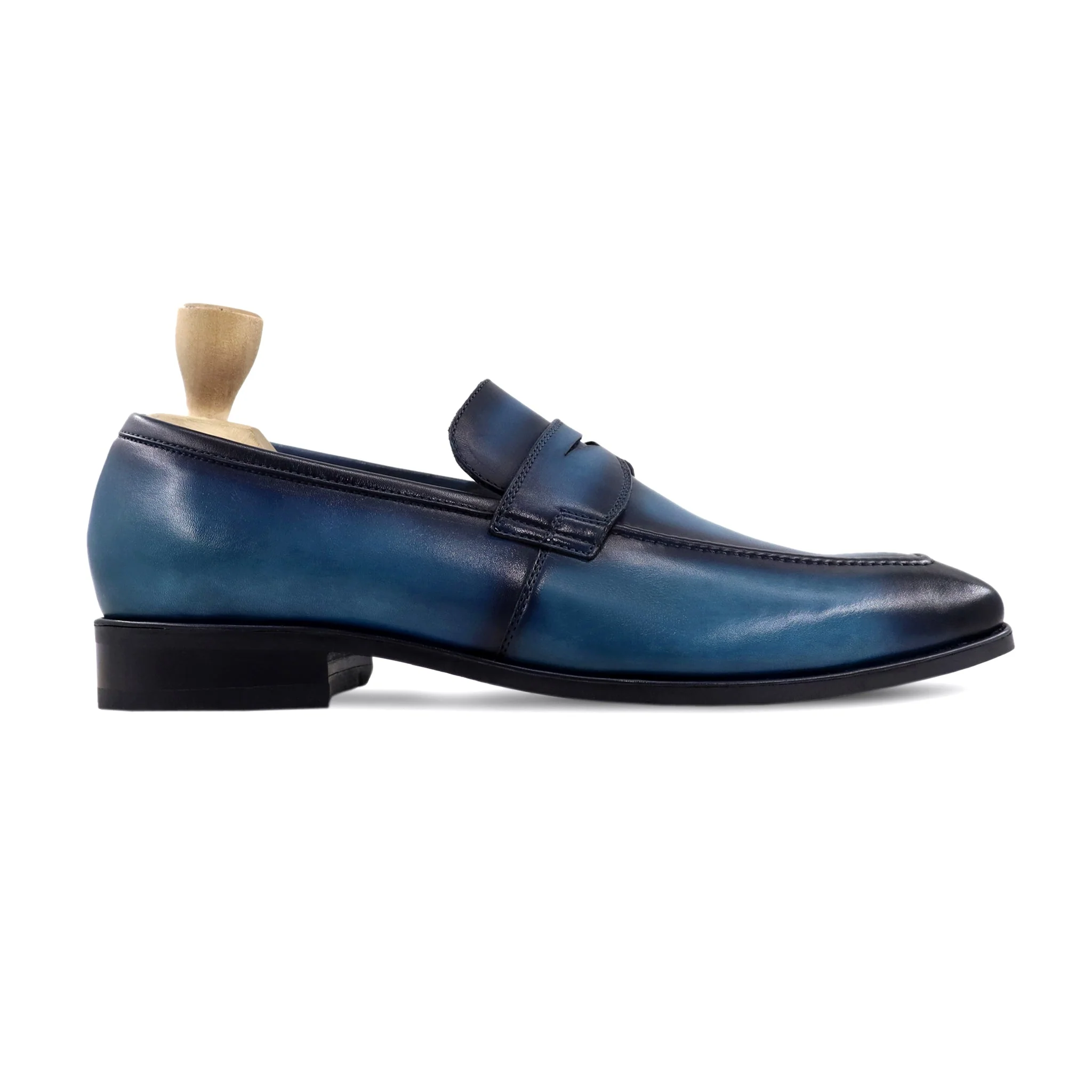 Averit - Men's Burnished Cyan Blue Calf Leather Loafer - Image 2