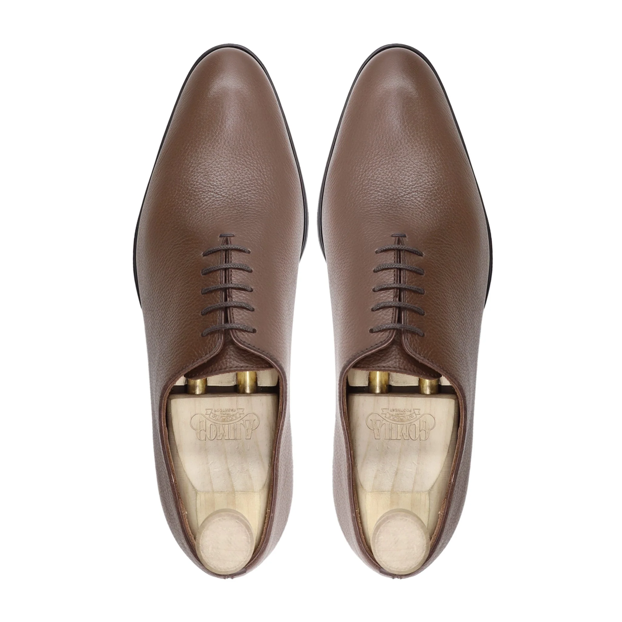 Bauska - Men's Brown Pebble Grain Leather Wholecut Shoe - Image 3