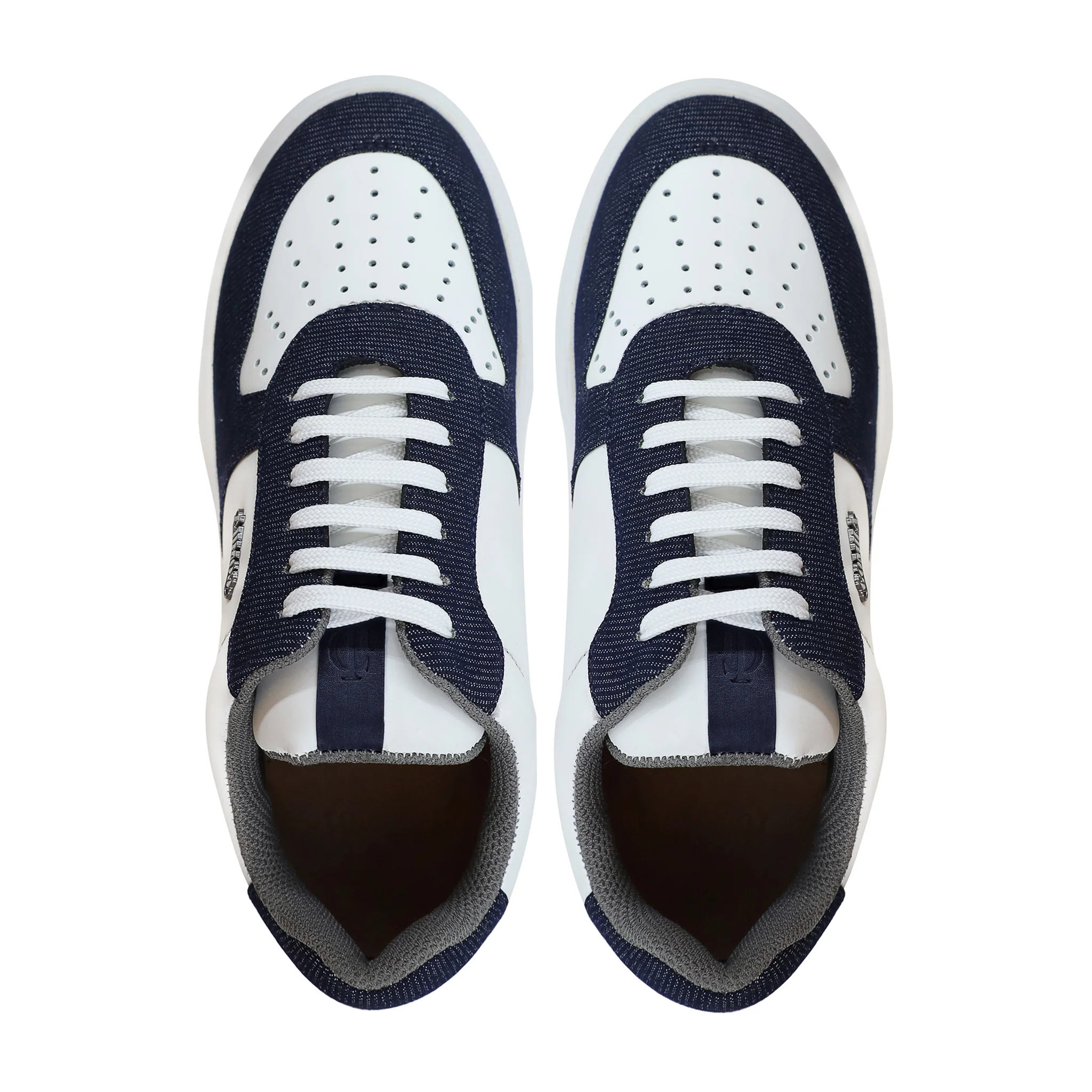 Benzema - Men's White and Blue Sneaker - Image 3
