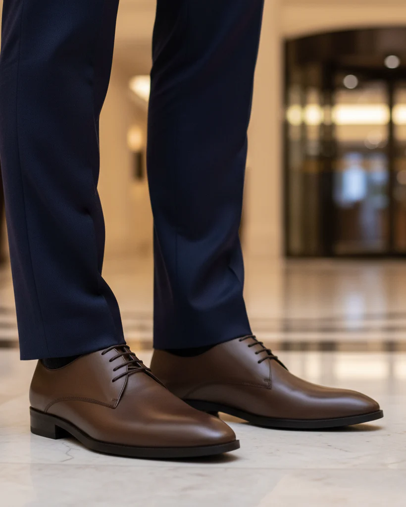 Bloomsbury - Men's Brown Calf Leather Derby Shoe - Image 4
