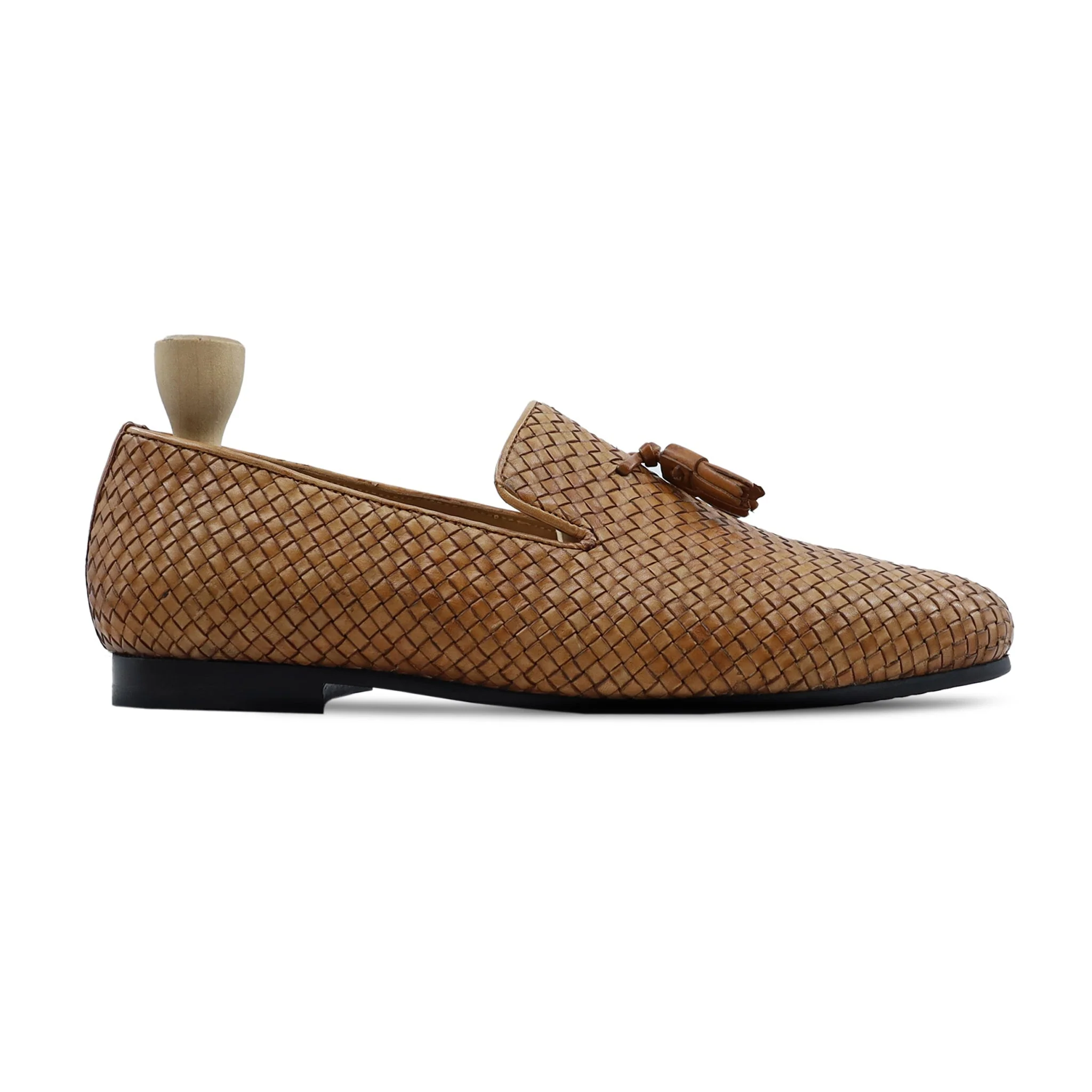Borlange - Men's Yellow Hand Woven Calf Leather Loafer - Image 2
