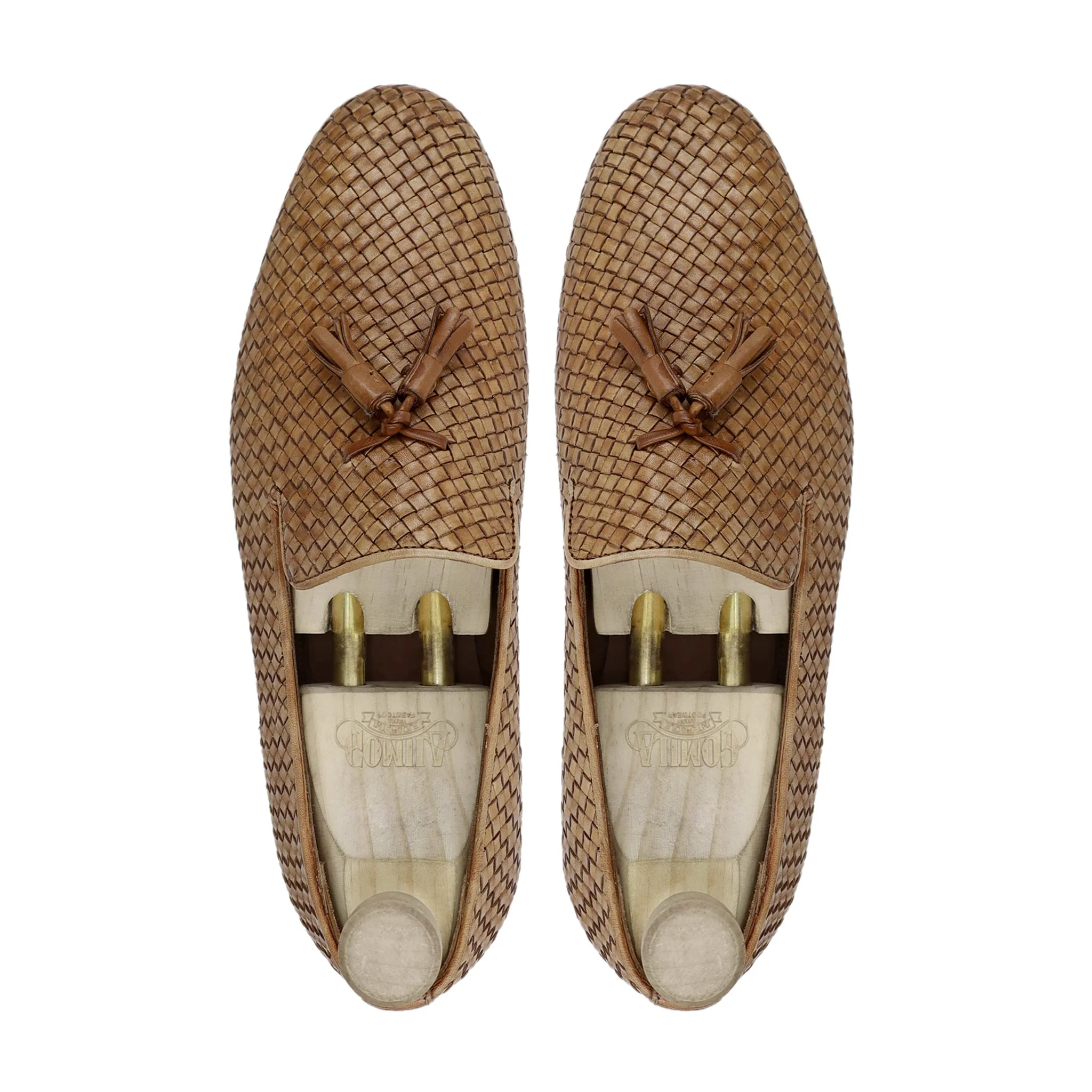 Borlange - Men's Yellow Hand Woven Calf Leather Loafer - Image 3