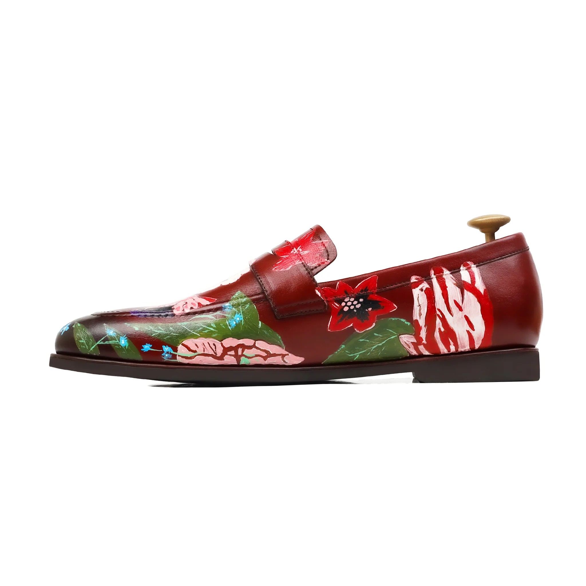 Botanica - Men's Oxblood Hand Painted Loafer - Image 3