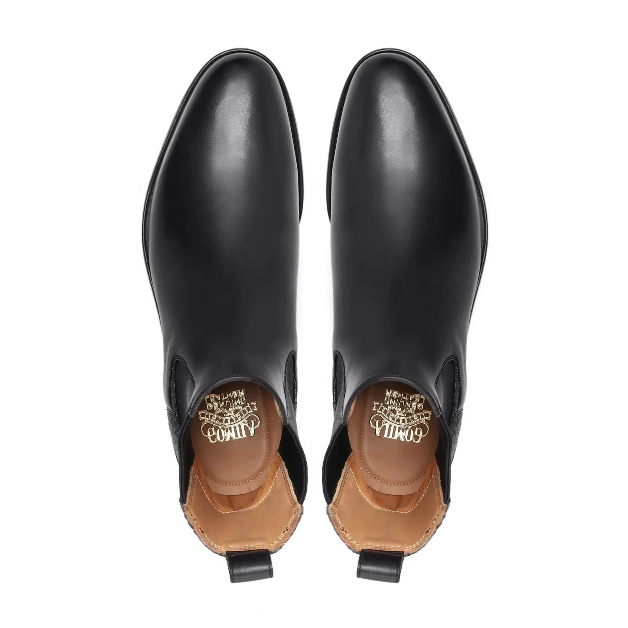 Bradlee - Men's Black Calf Leather and Harris Tweed Chelsea Boot - Image 3