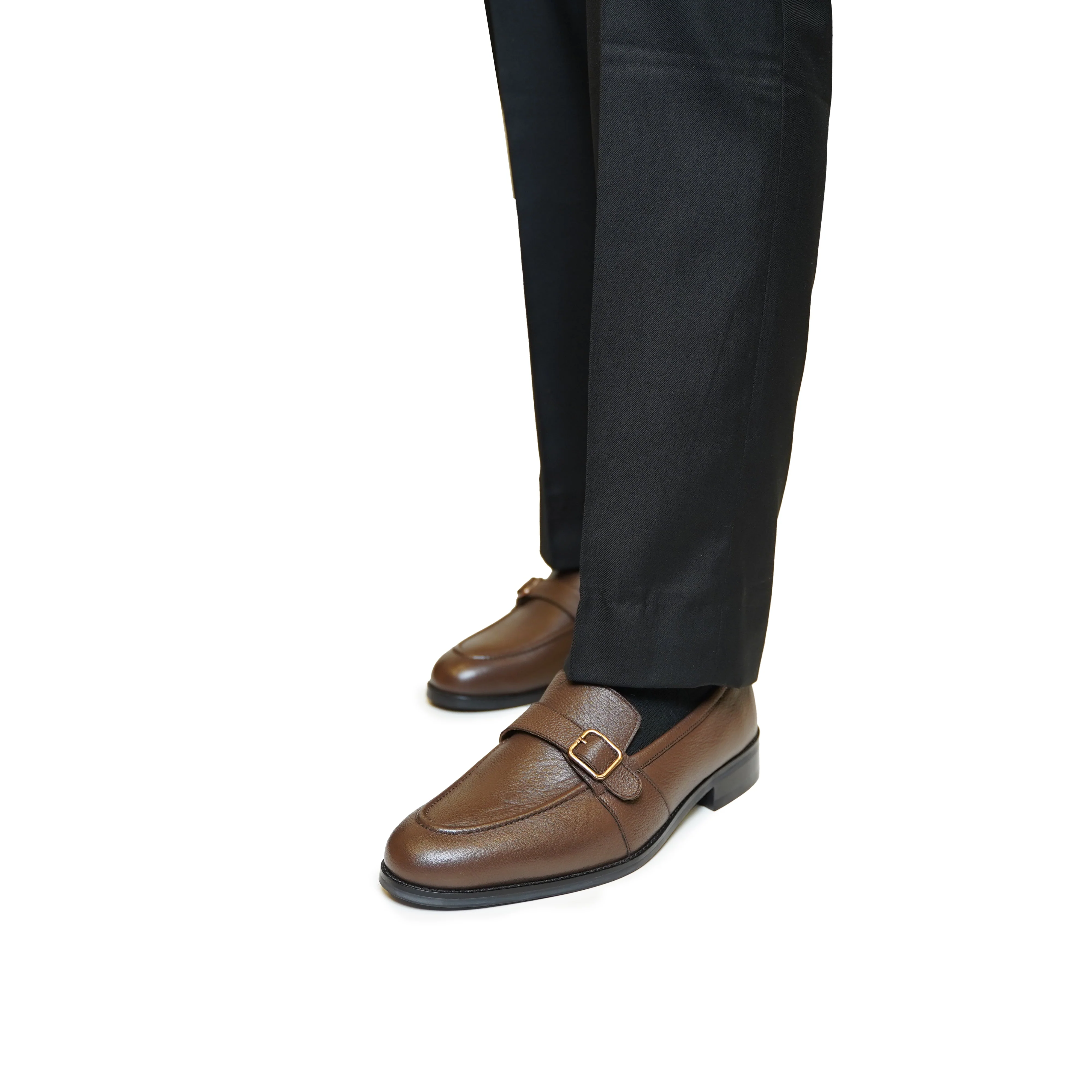 Brasilia - Men's Brown Pebble Grain Leather Loafer - Image 4