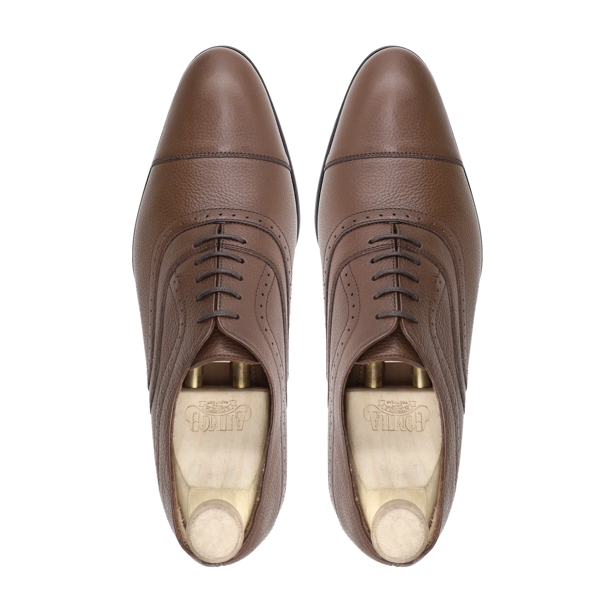 Bregenz - Men's Brown Pebble Grain Leather Oxford Shoe - Image 3