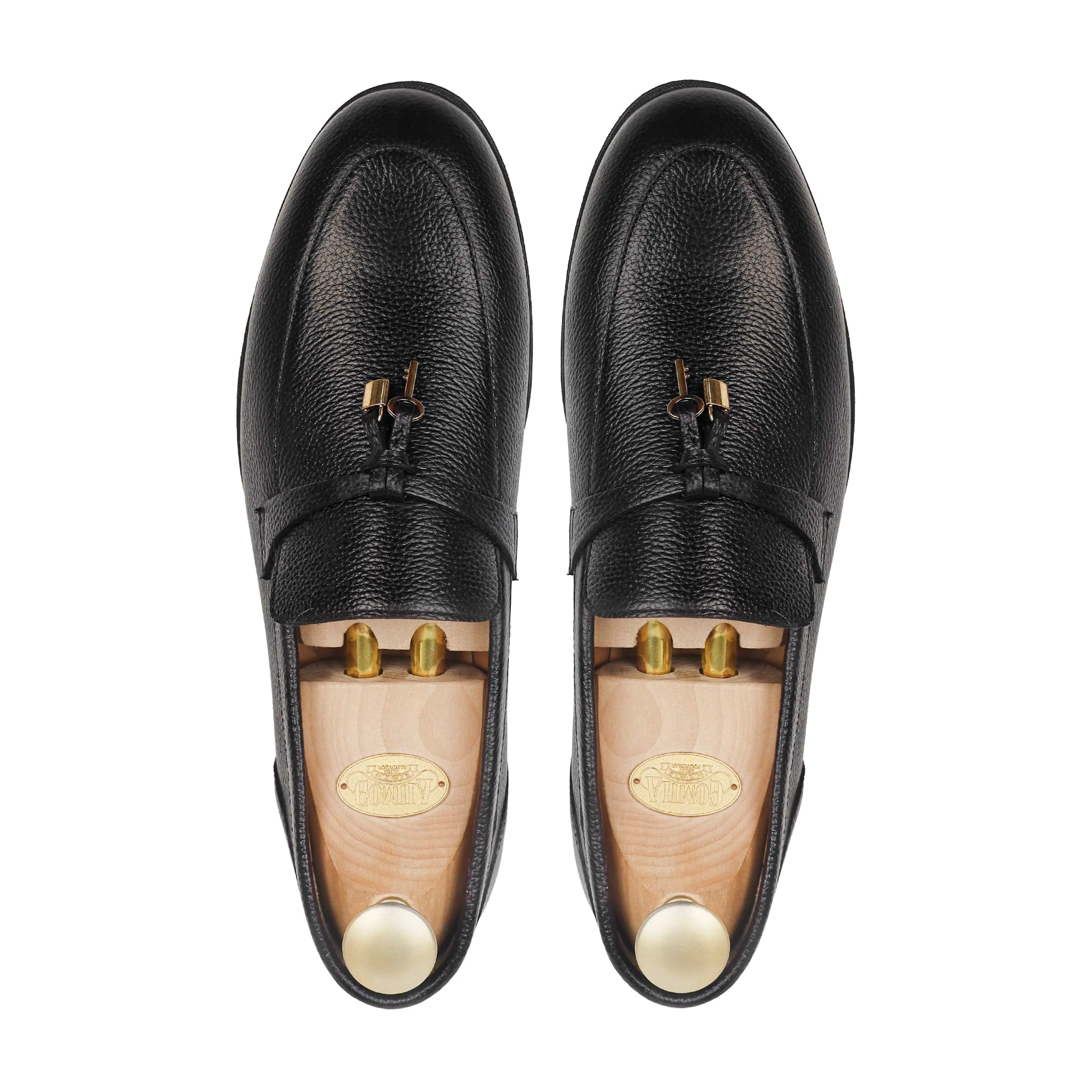 Brent - Men's Black Pebble Grain Leather Loafer - Image 3