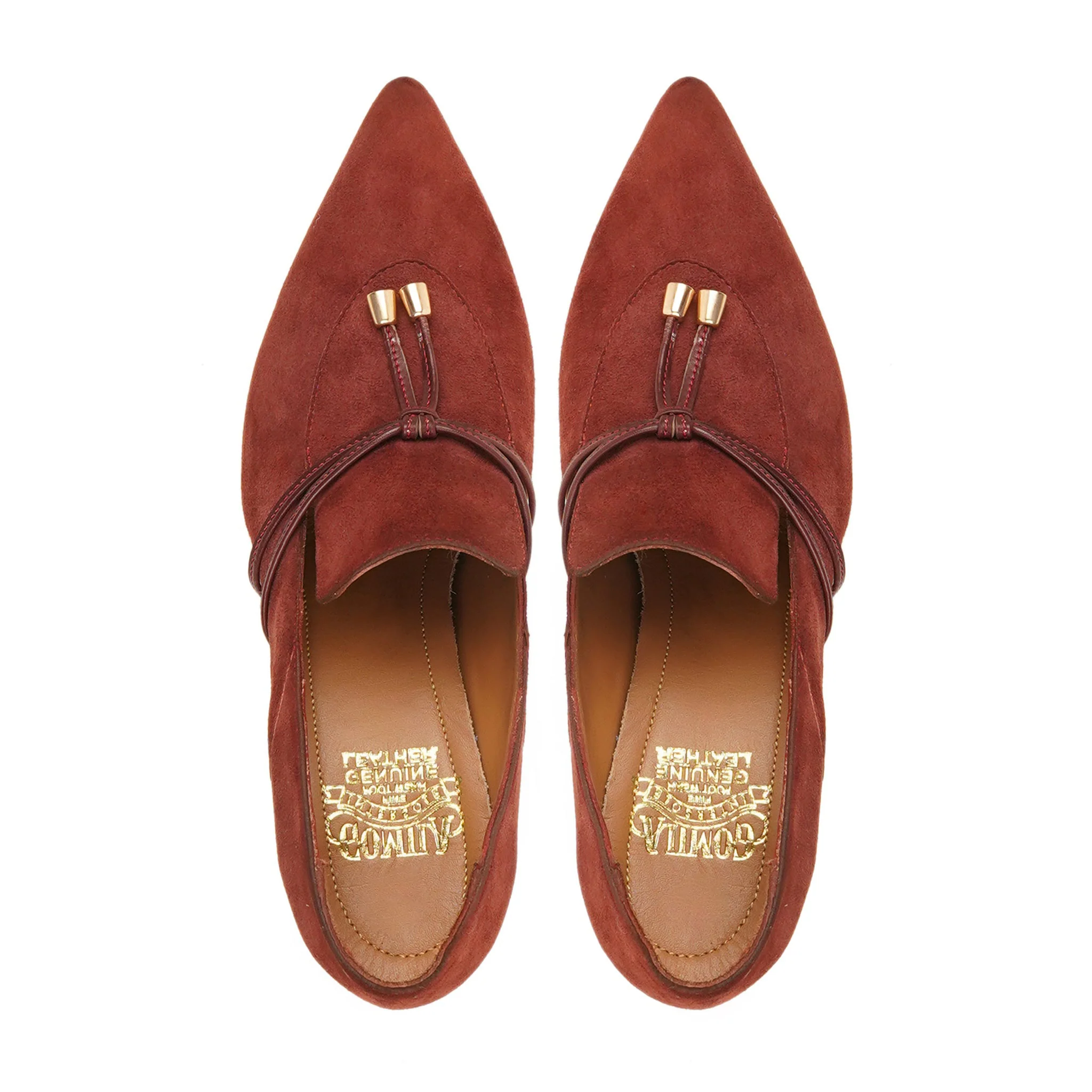 Burbank - Ladies Oxblood Kid Suede Heels - Image 3