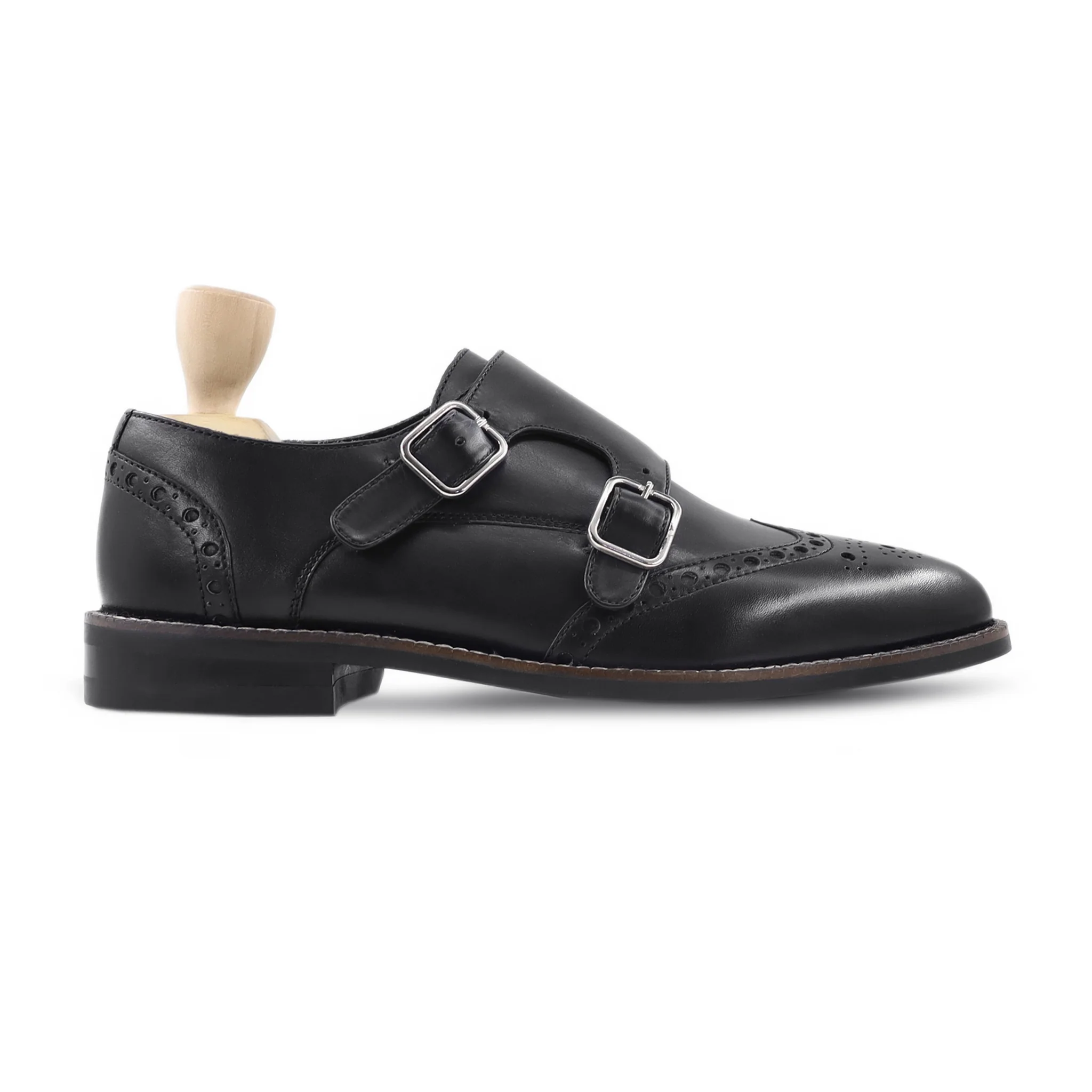 Burley - Men's Black Calf Leather Double Monkstrap - Image 2