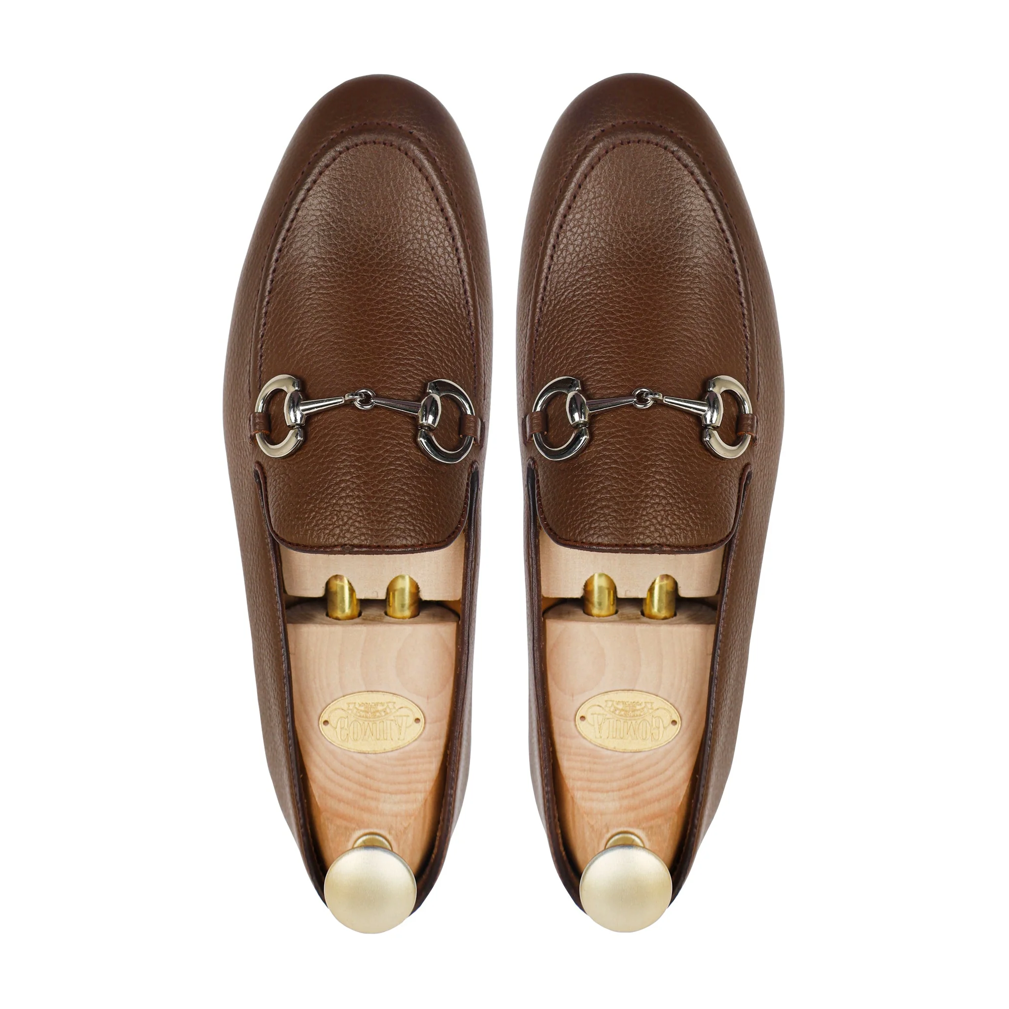 Byron - Men's Brown Pebble Grain Leather Loafer - Image 3