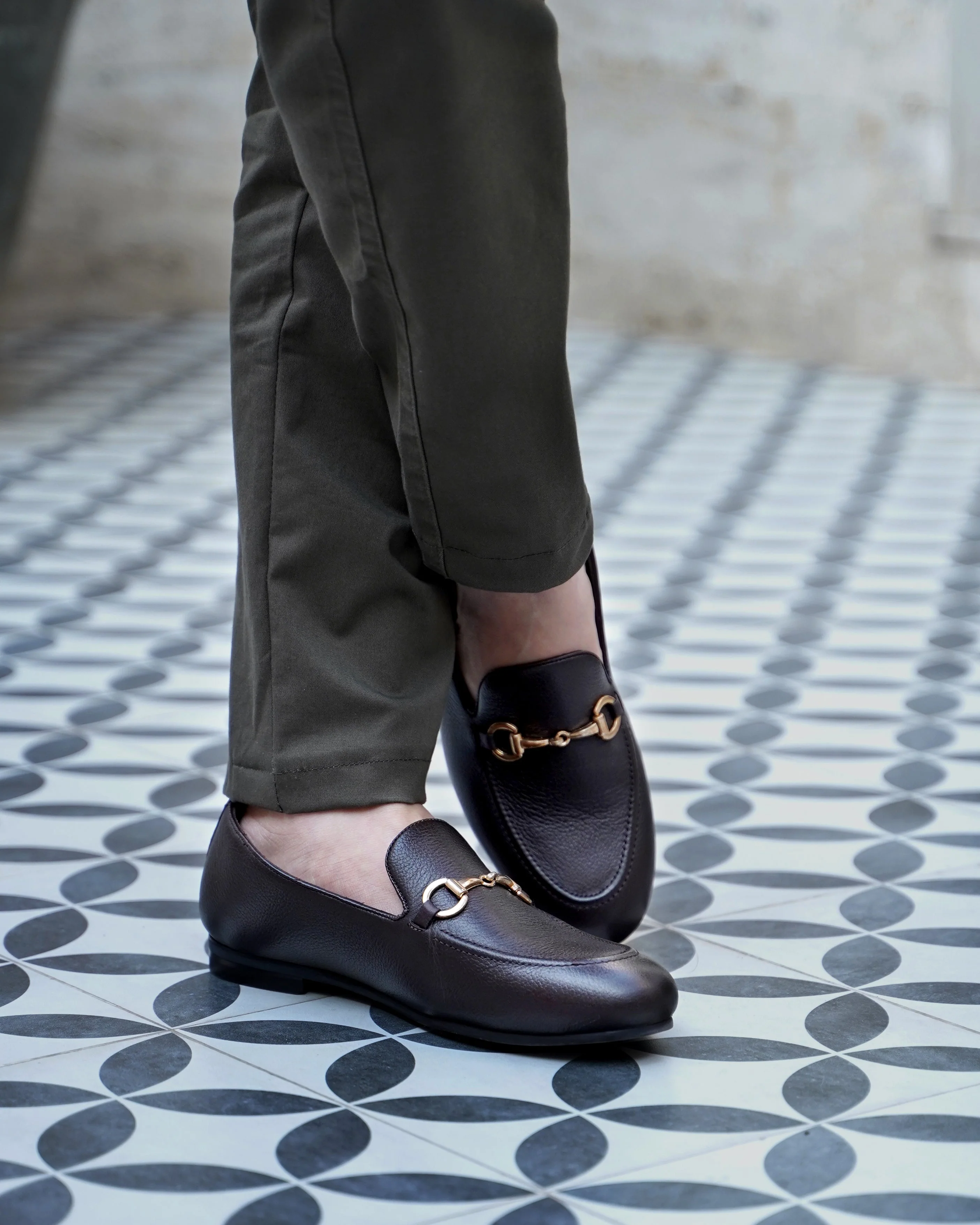 Byron - Men's Dark Brown Pebble Grain Leather Loafer - Image 6