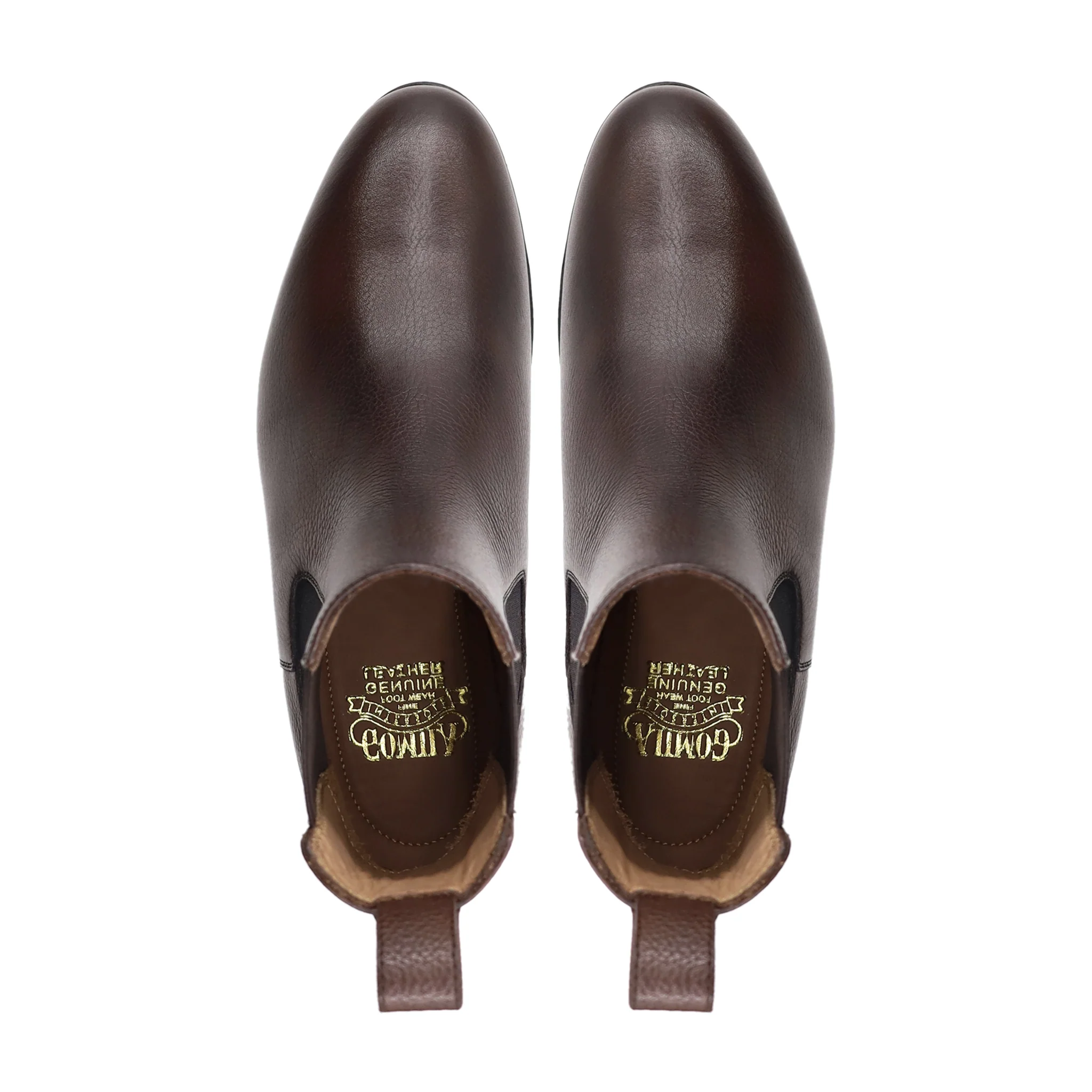 Calen - Men's Dark Brown Pebble Grain Leather Chelsea Boot - Image 3