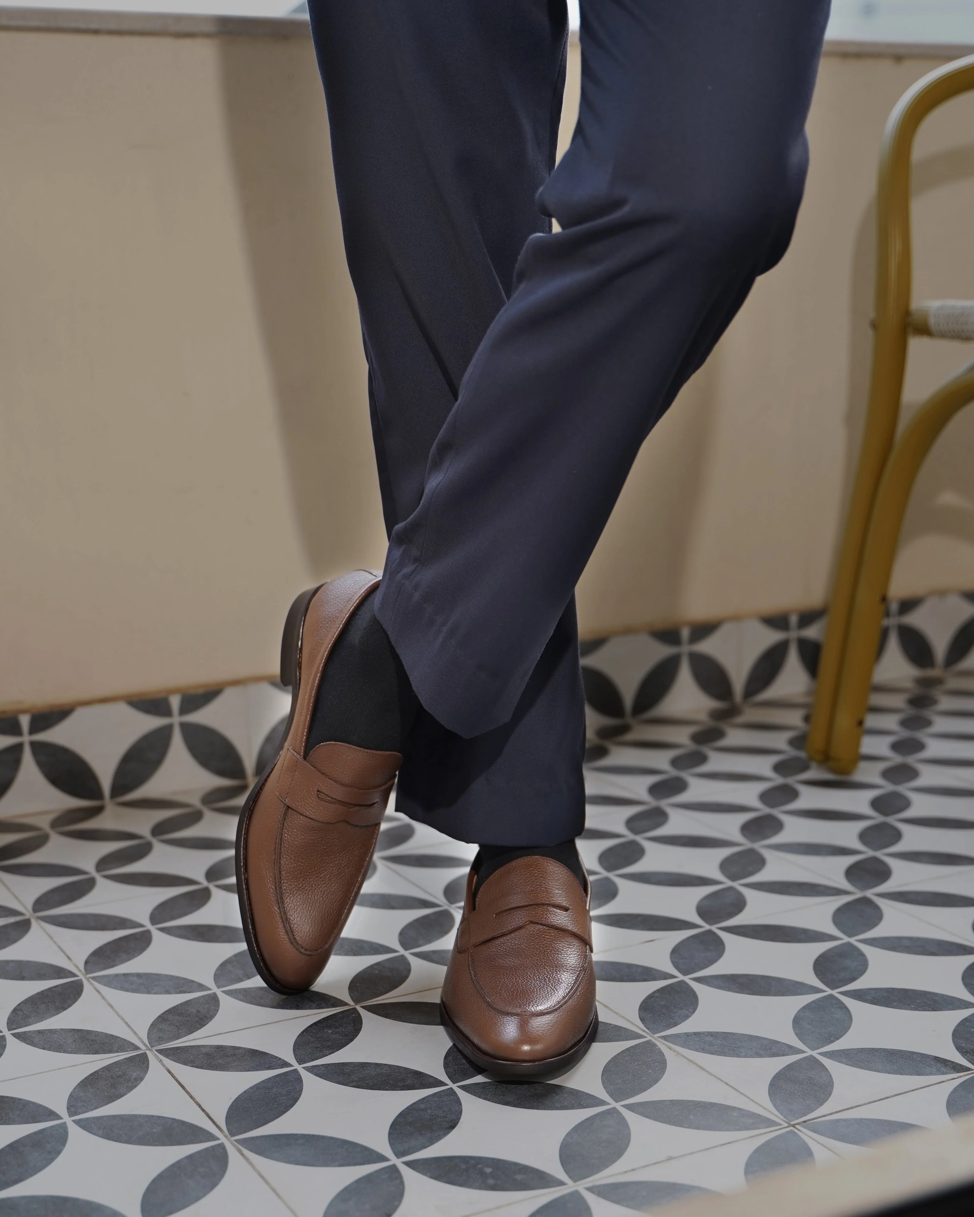 Campania - Men's Brown Pebble Grain Leather Loafer - Image 7