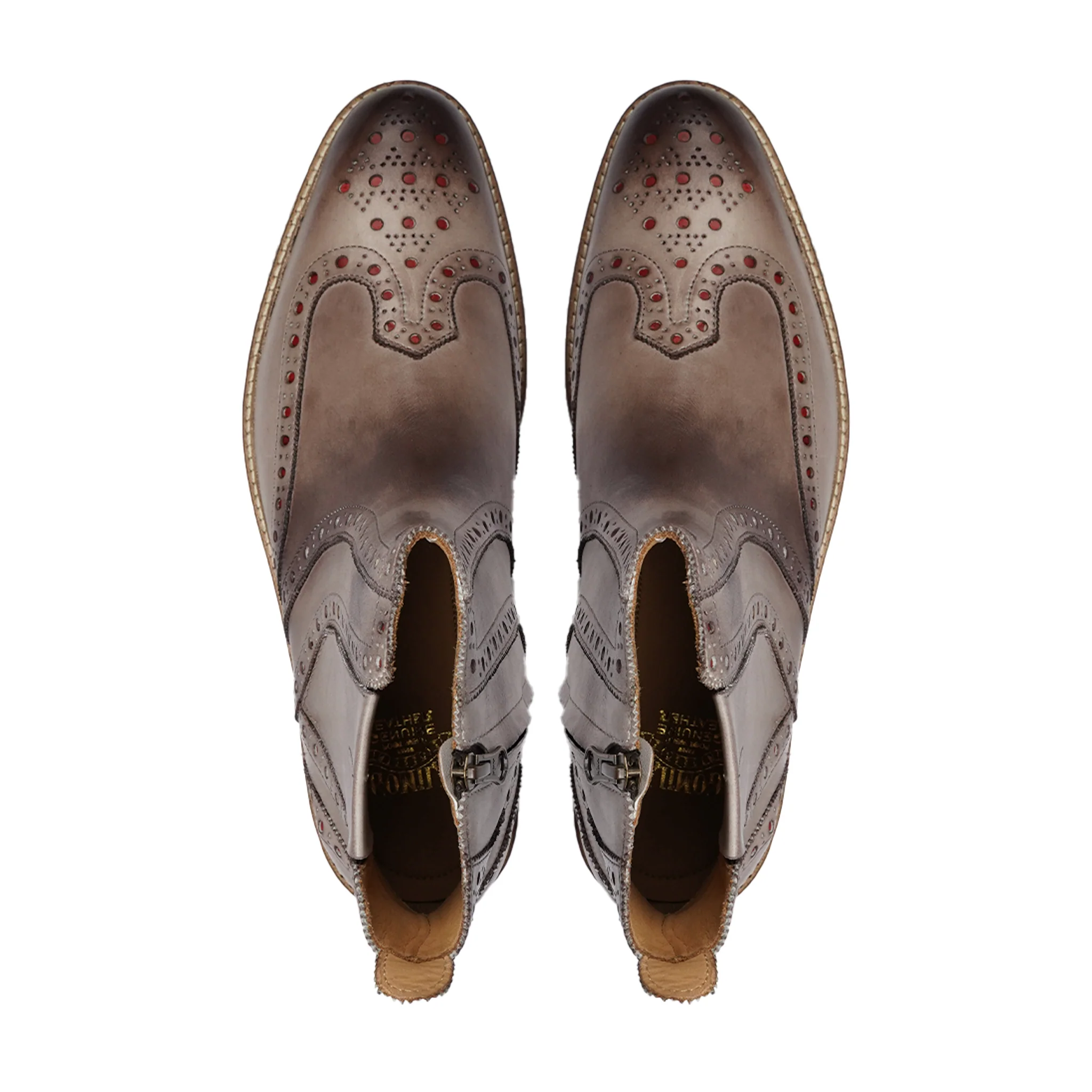 Carlos - Men's Burnished Gray Calf Leather Chelsea Boot - Image 3