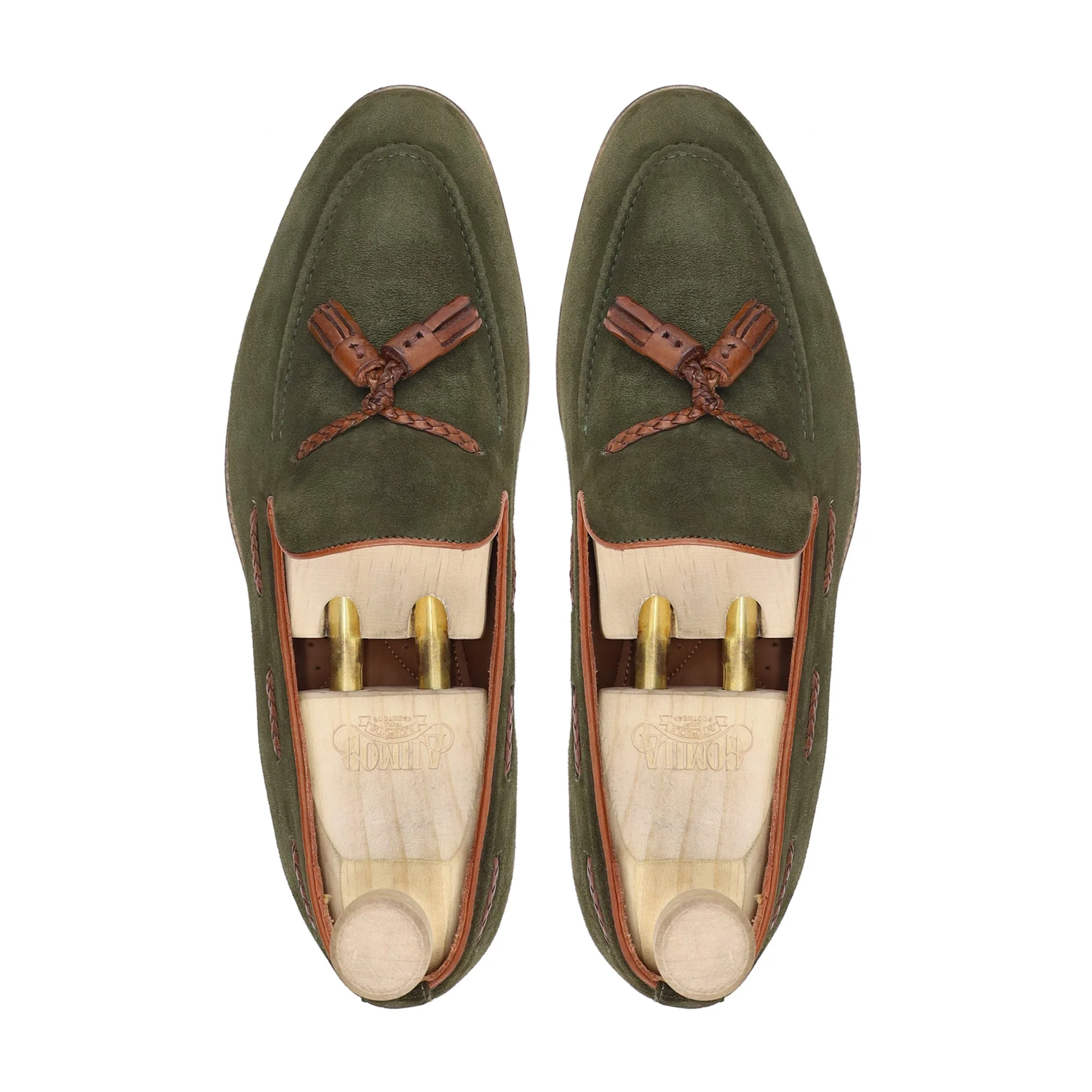 Casper - Men's Olive Green  Kid Suede Loafer - Image 3