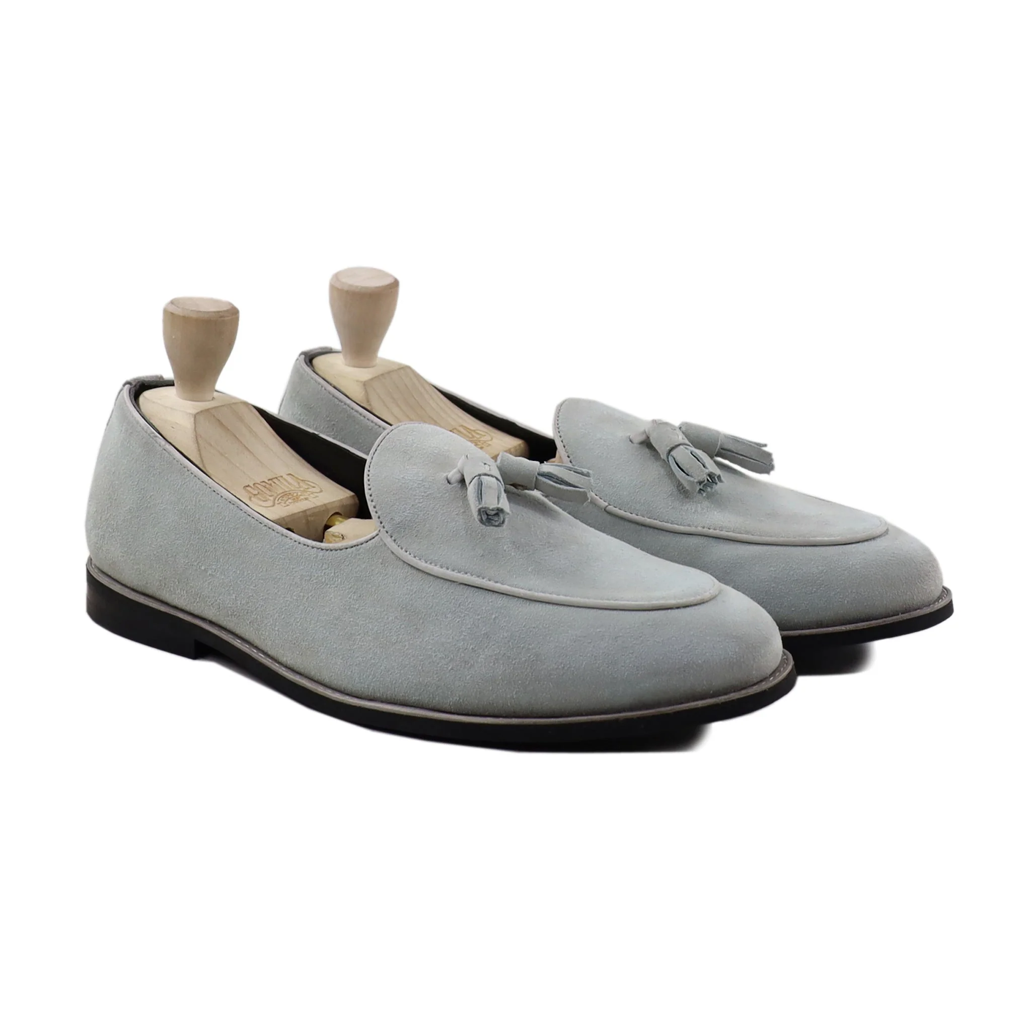 Chambel - Men's Steel Gray Kid Suede Loafer
