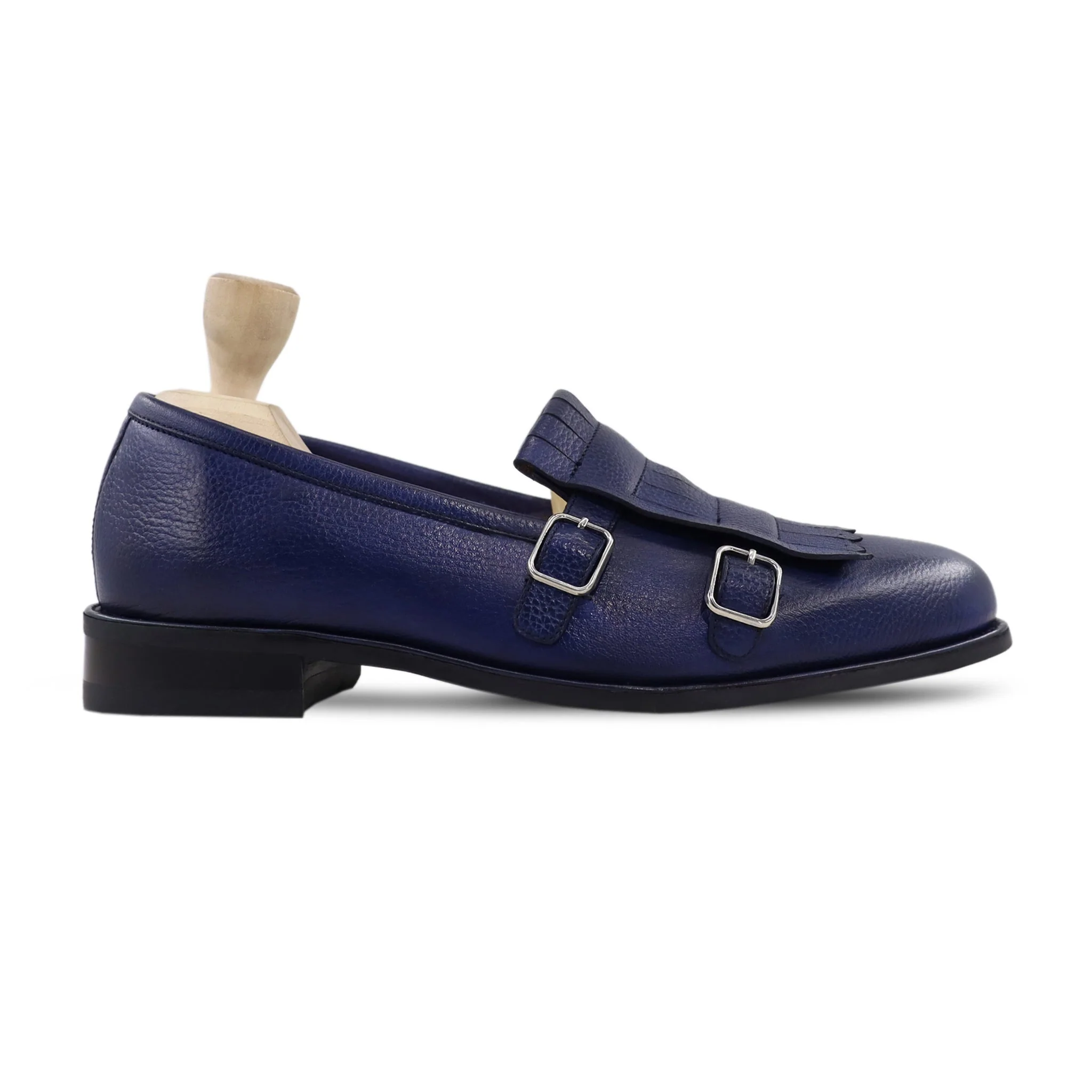 Cinde - Men's Dark Blue Mid Night Pebble Grain Loafer - Image 2
