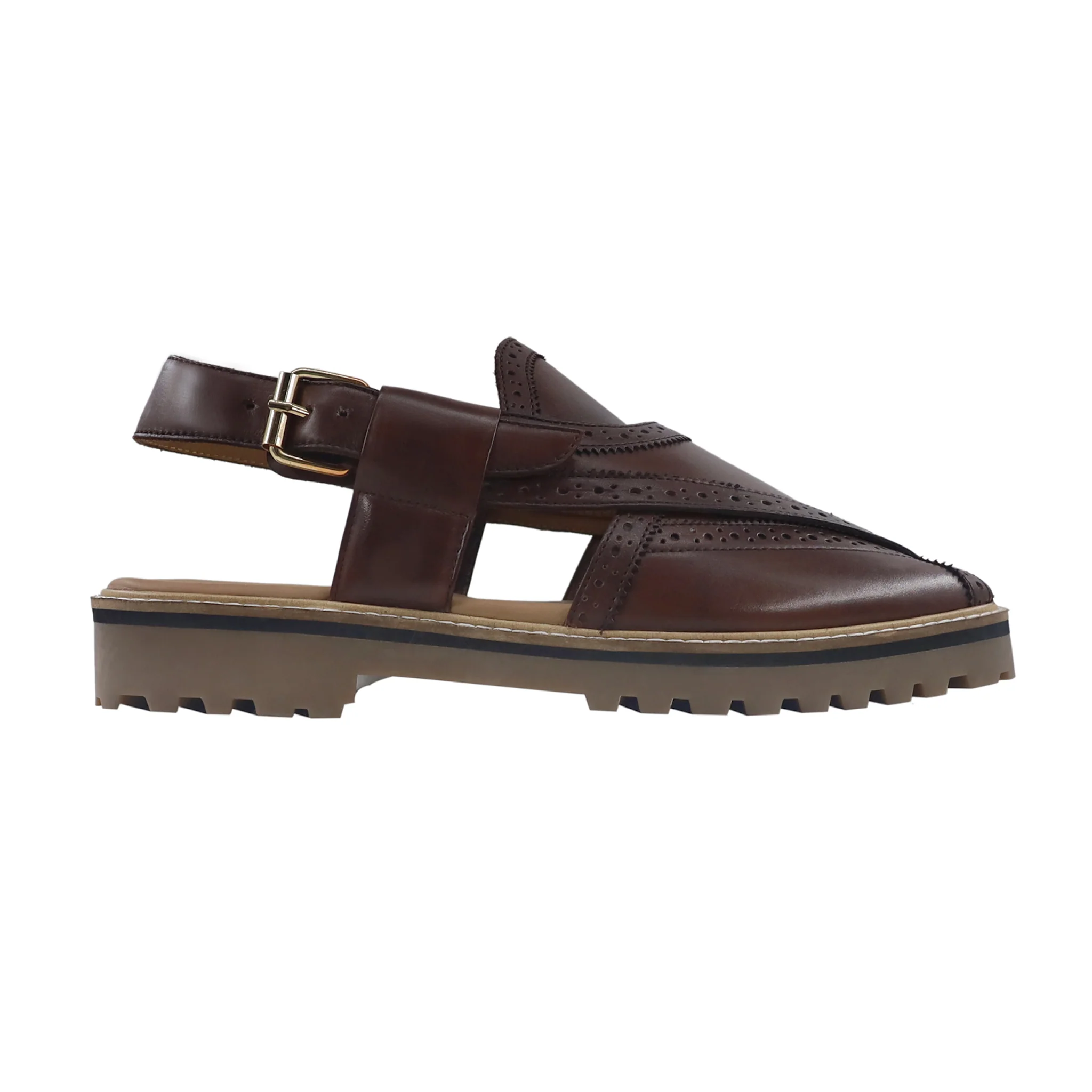 Clifton - Men's Reddish Brown Calf Leather Sandal - Image 2