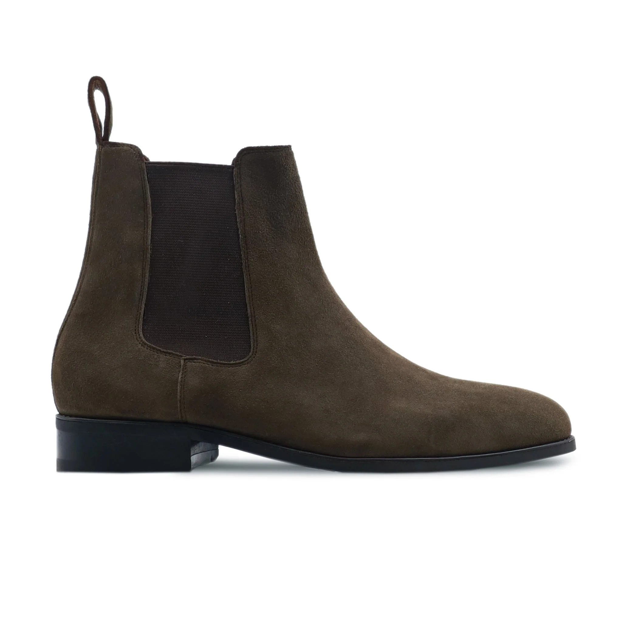 Cordo - Men's Chocolate Brown Kid Suede Chelsea Boot - Image 2