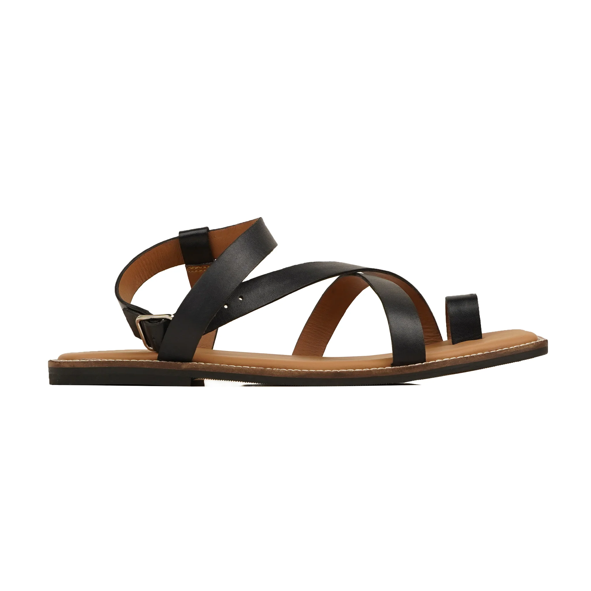 Cremona - Men's Black Calf Leather Sandal - Image 2