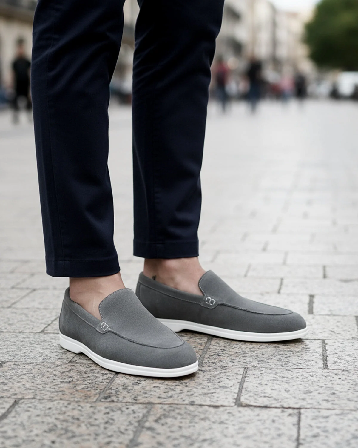 Crest - Men's Charcoal Grey Suede Loafer - Image 7