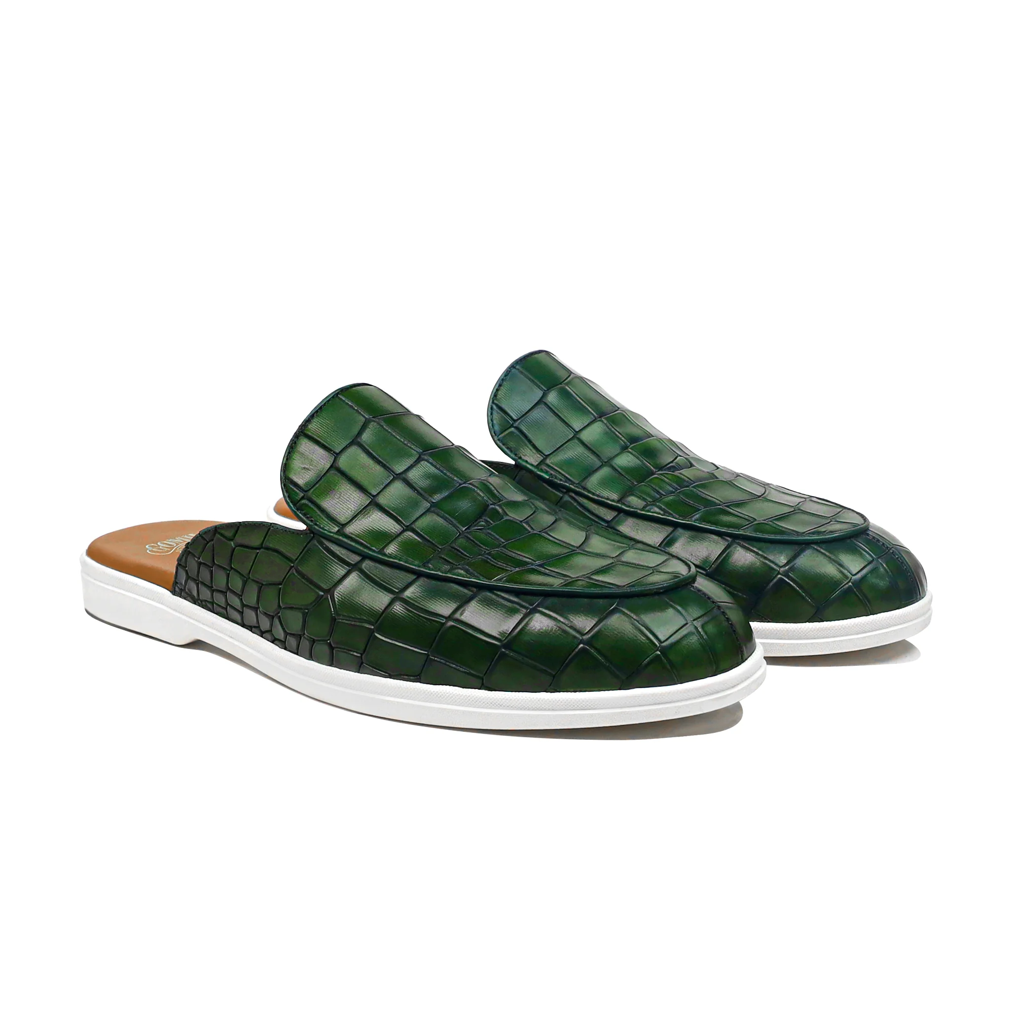Rook - Men's Olive Green Calf Leather Slipper
