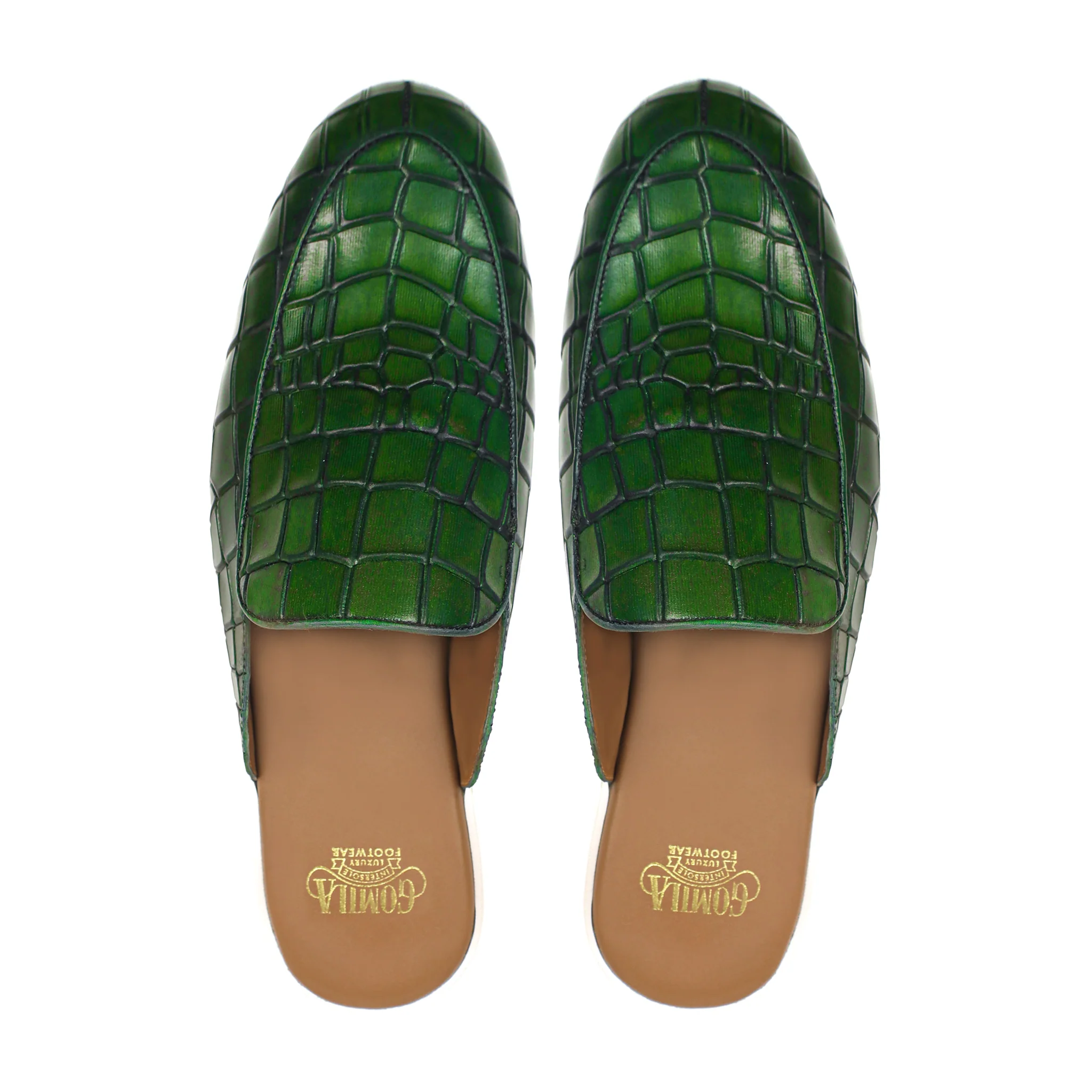 Rook - Men's Olive Green Calf Leather Slipper - Image 3