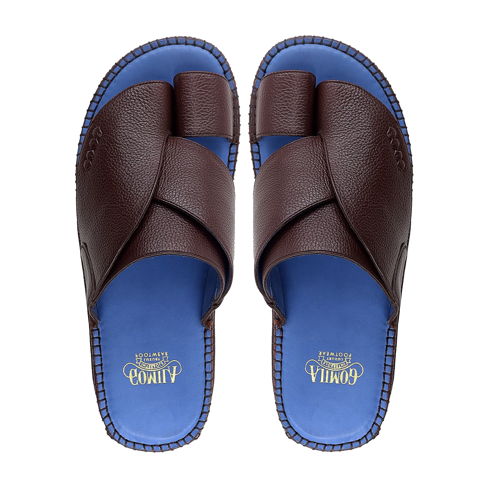 Curtis - Men's Reddish Brown Pebble Grain Leather Slipper - Image 3