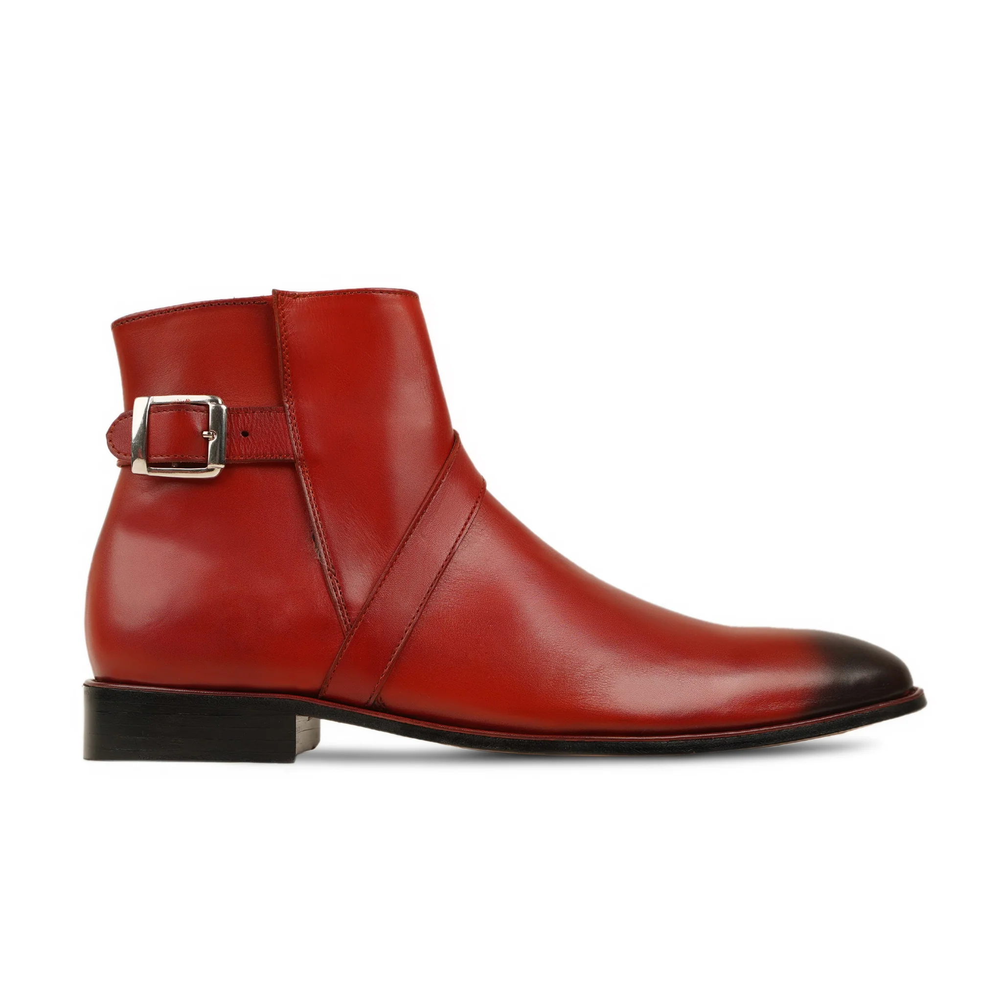 Cyrus - Men's Burnished Orange Tan Calf Leather Jodhpur Boot - Image 2