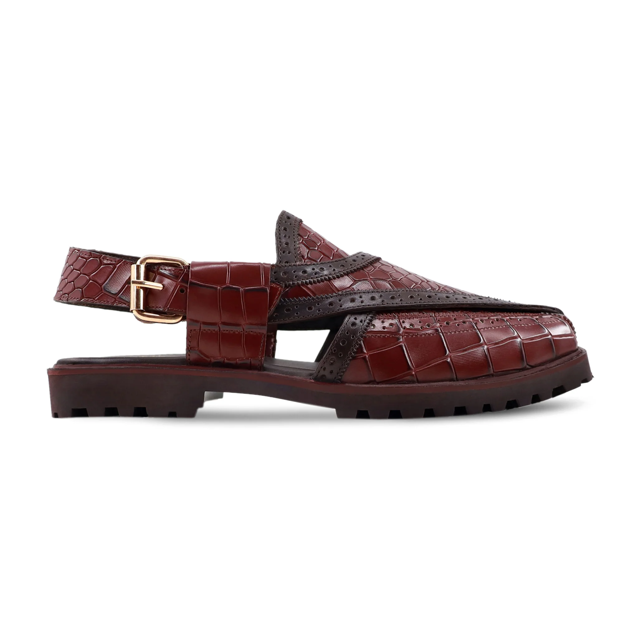 Daintha - Men's Oxblood Calf Leather Sandal - Image 2