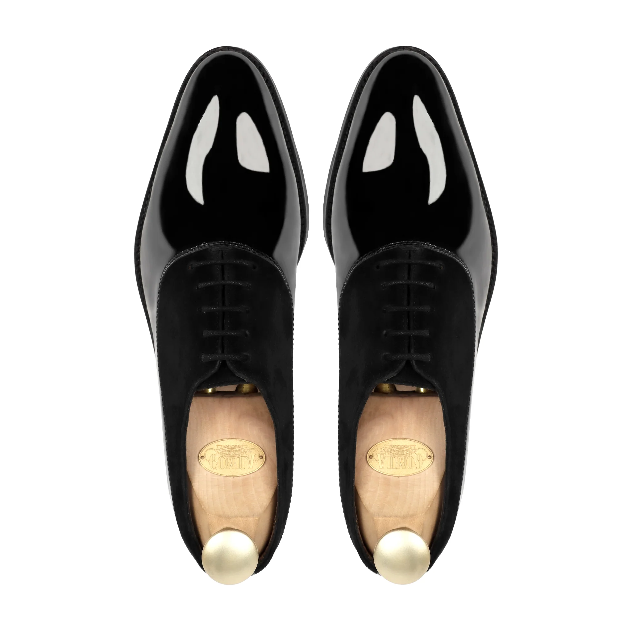 Aristo - Men's Black Patent Leather and Kid Suede Oxford Shoe - Image 3