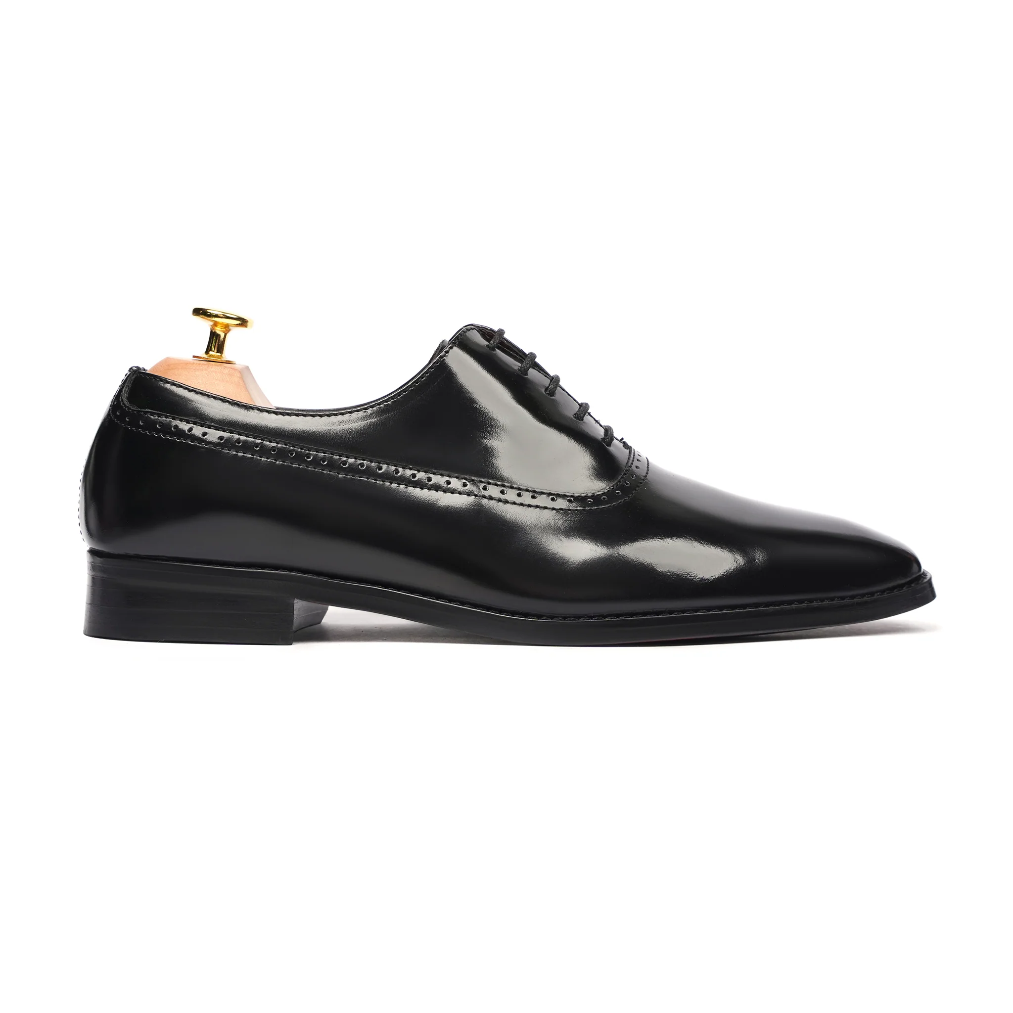 Damario - Men's Black Box Leather High Shine Oxford Shoe - Image 2