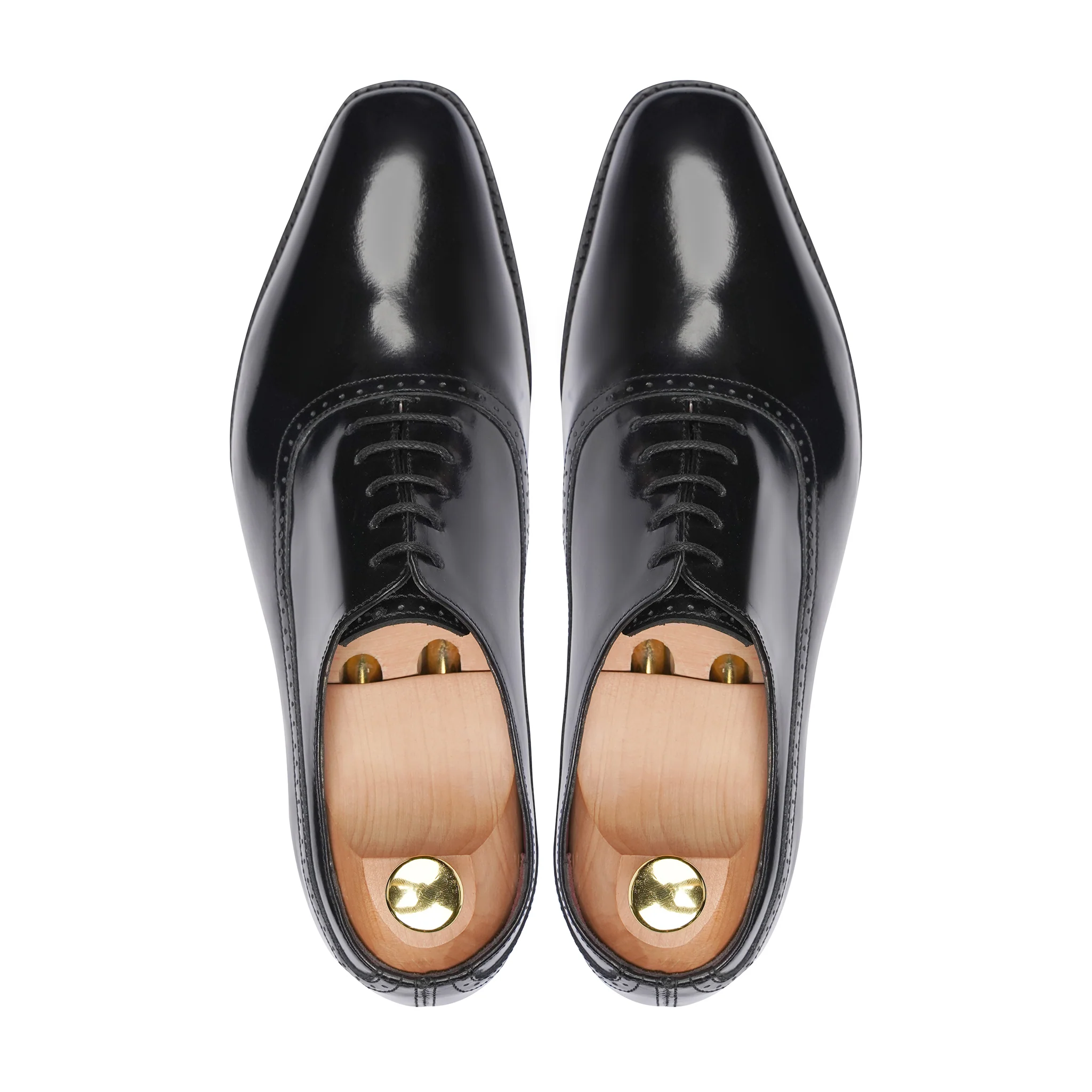 Damario - Men's Black Box Leather High Shine Oxford Shoe - Image 3
