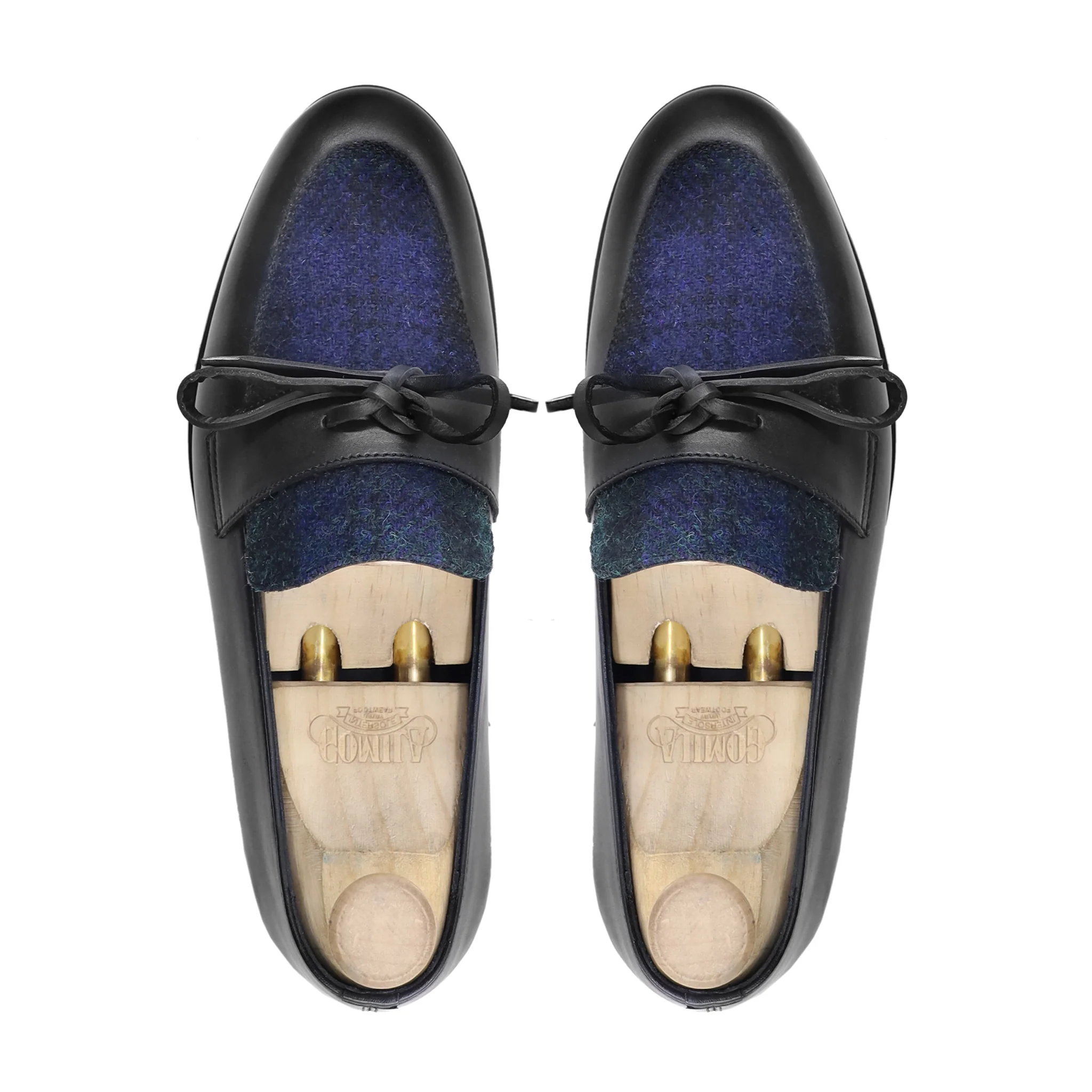 Demir - Men's Black Calf Leather and Harris Tweed Loafer - Image 3