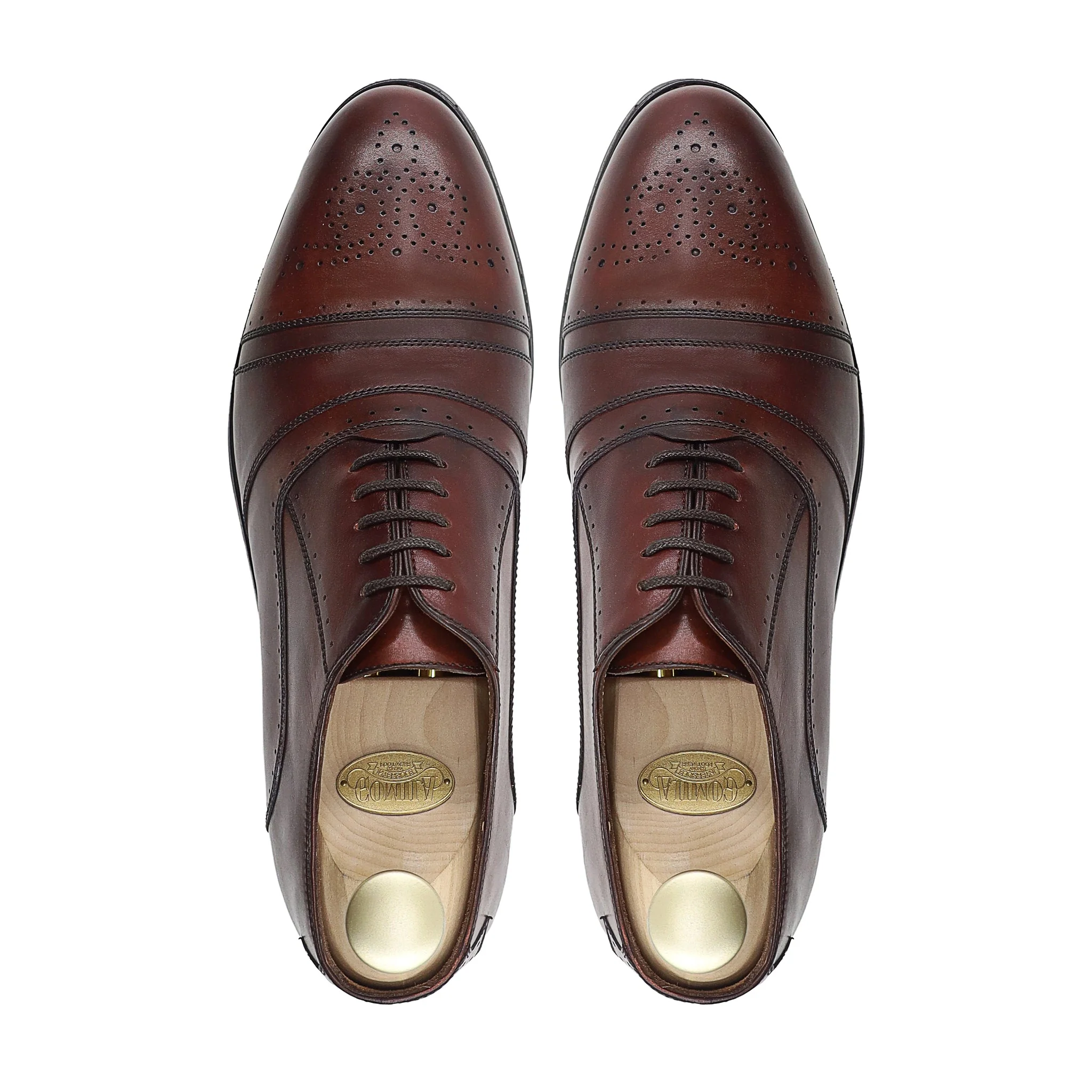 Doha - Men's Reddish Brown Calf Leather Oxford Shoe - Image 3