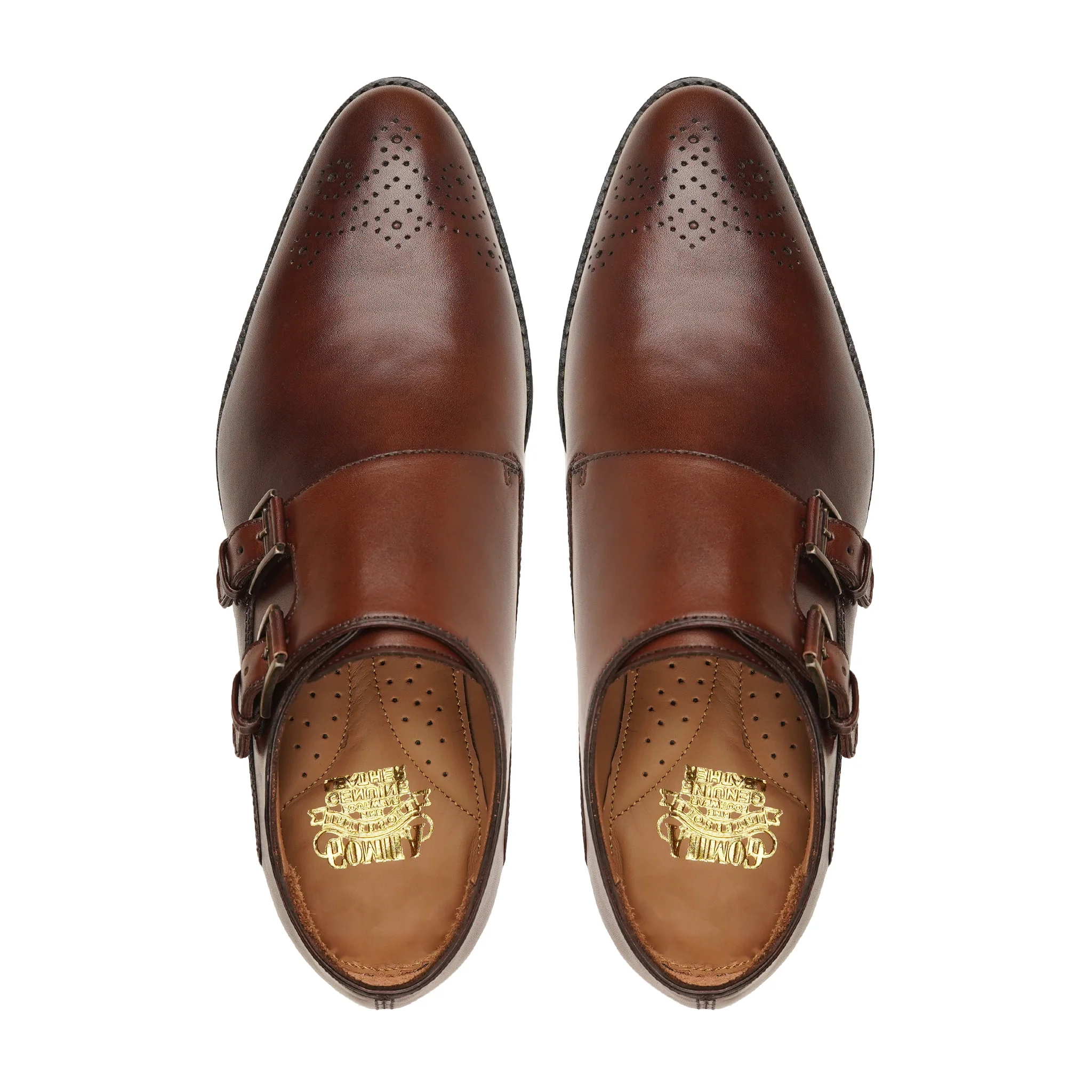 Nisaan - Men's Dark Brown Calf Leather Double Monkstrap - Image 3