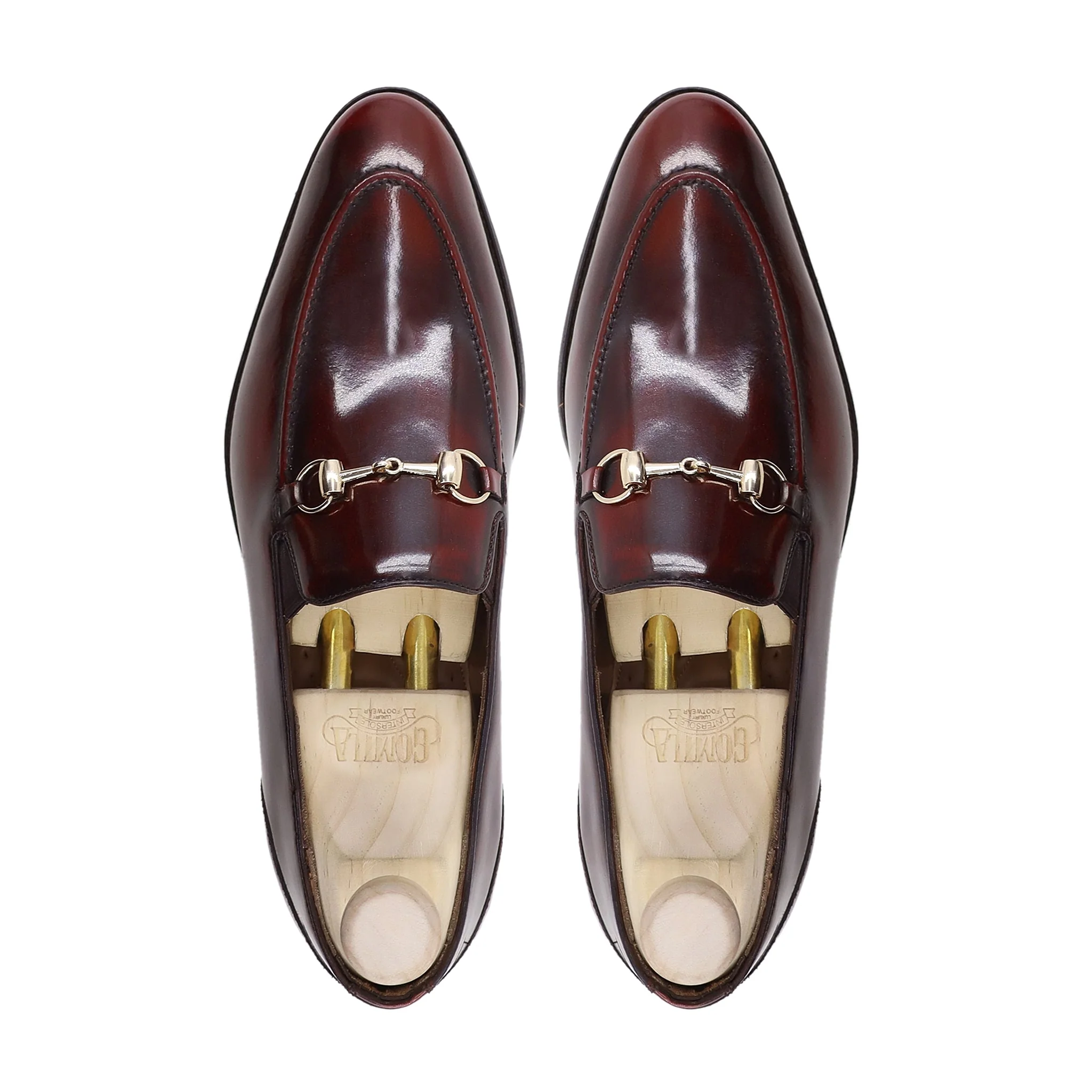 Draven - Men's Oxblood Patina Box Leather High Shine Loafer - Image 3