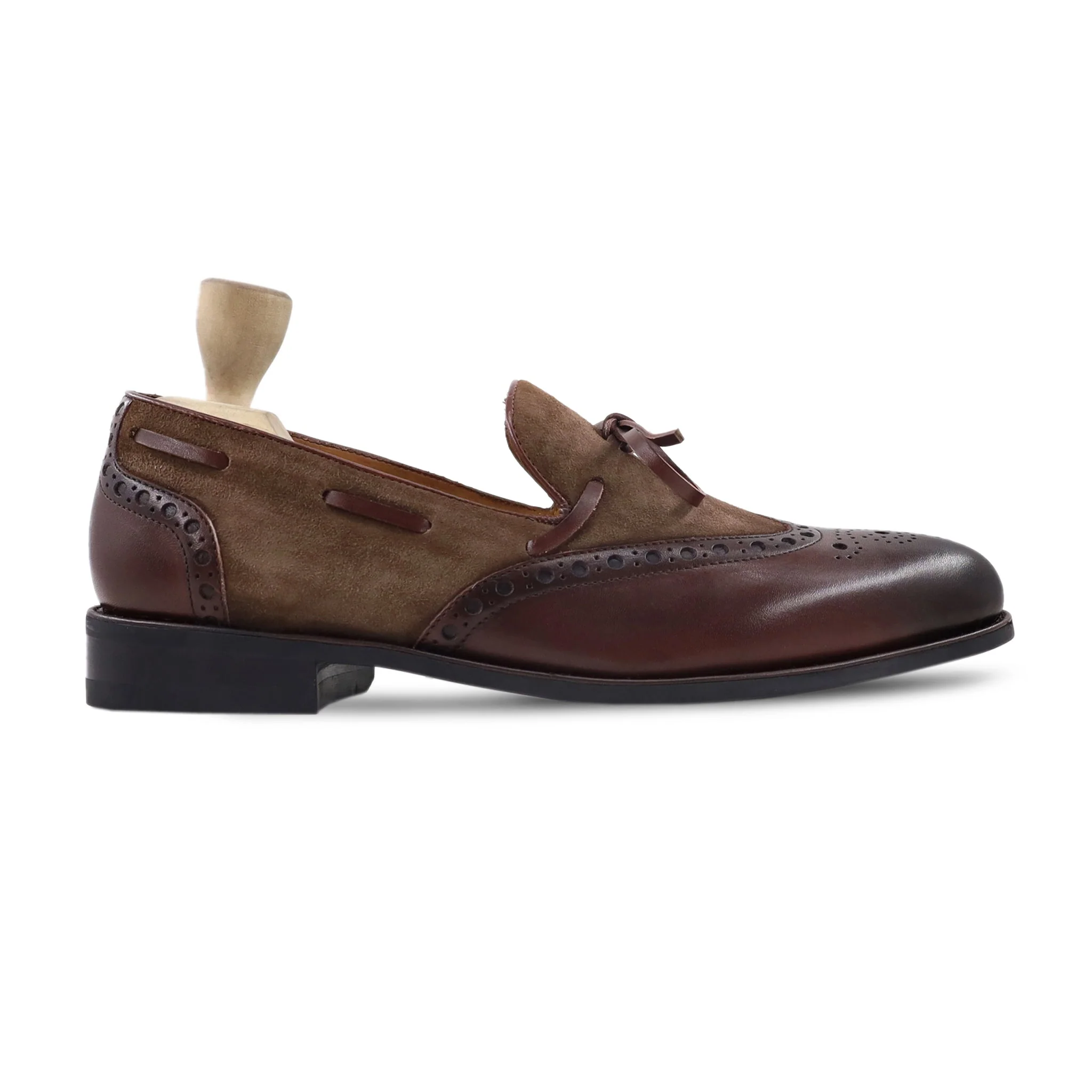 Dubnion - Men's Brown Kid Suede and Calf Leather Loafer - Image 2