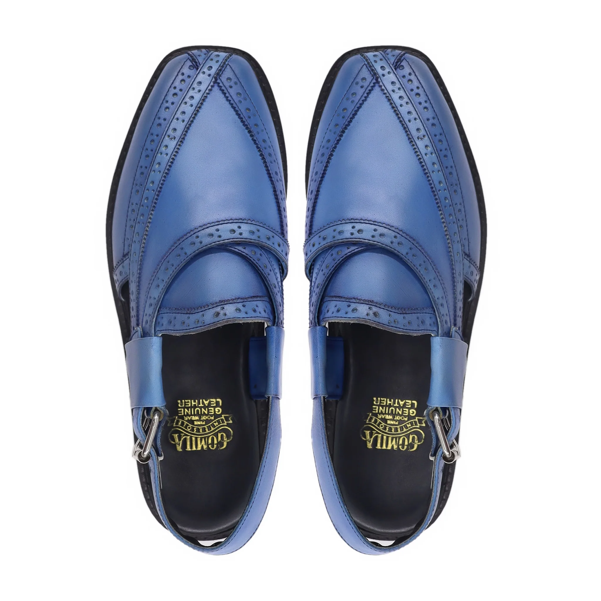 Dudley - Men's Blue Calf Leather Sandal - Image 3